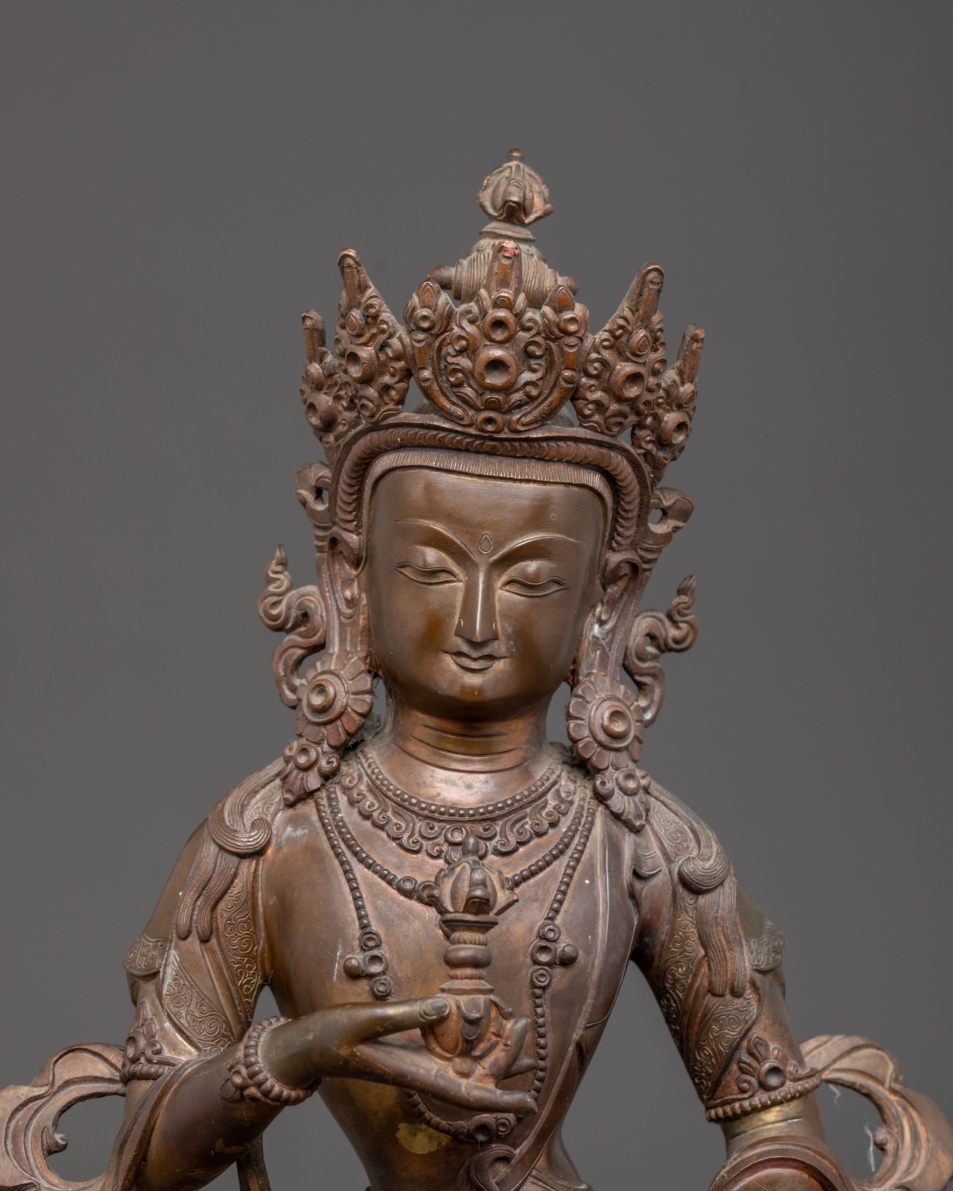Handcrafted Dorje Sempa Statue of Purification – Exquisite Oxidized Copper