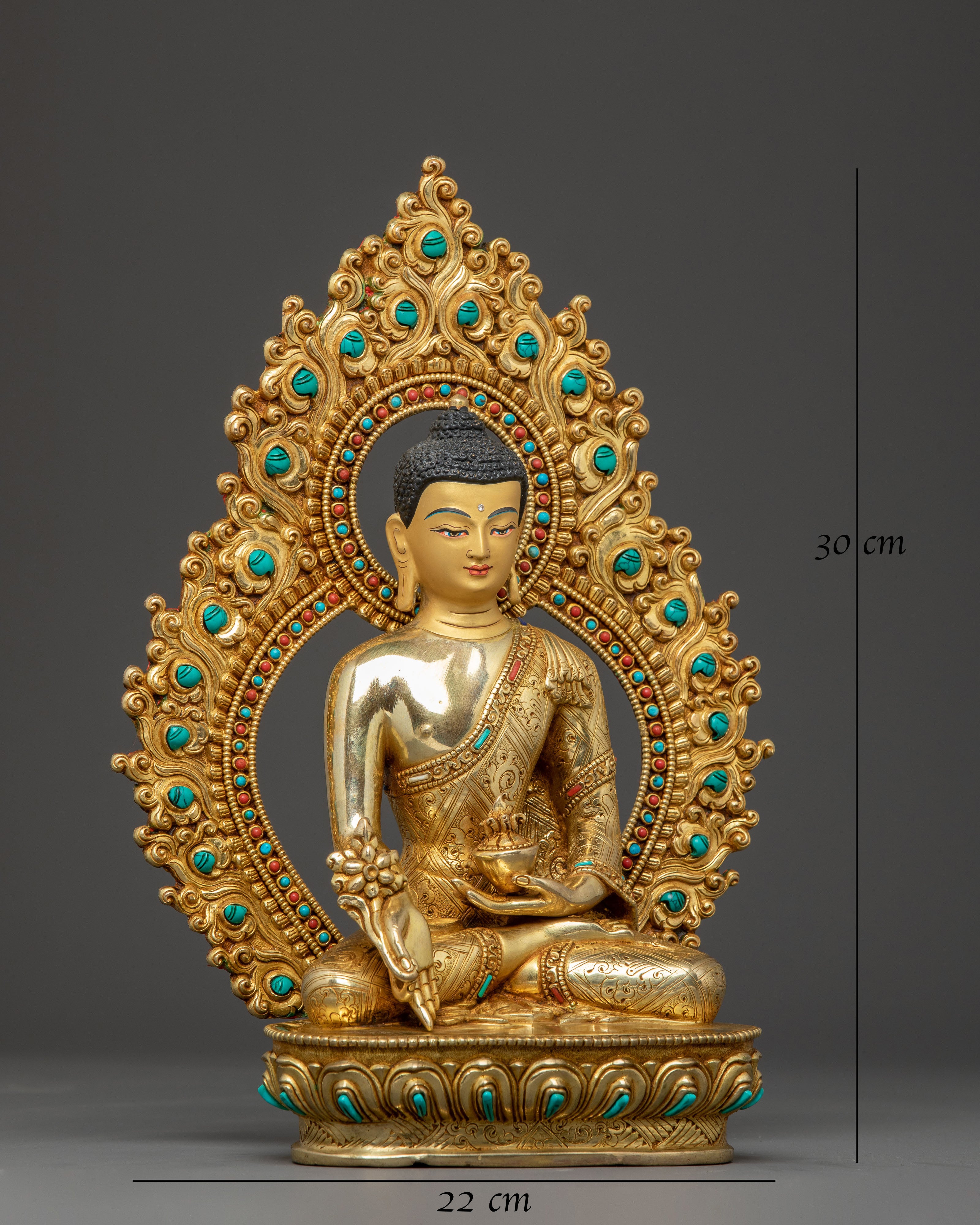 Medicine Buddha Handmade Golden Statue