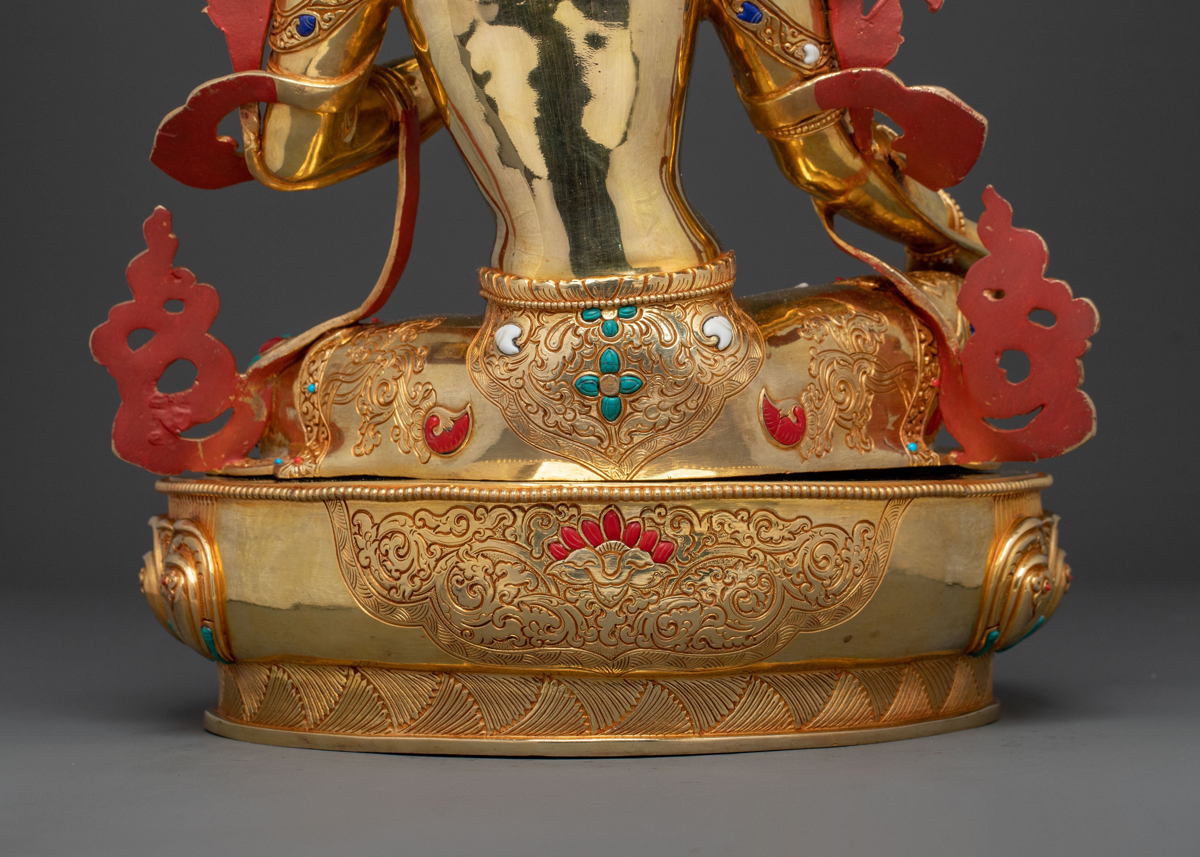 Buddhist Goddess Green Tara Sacred Statue | Tibetan Goddess of Compassion