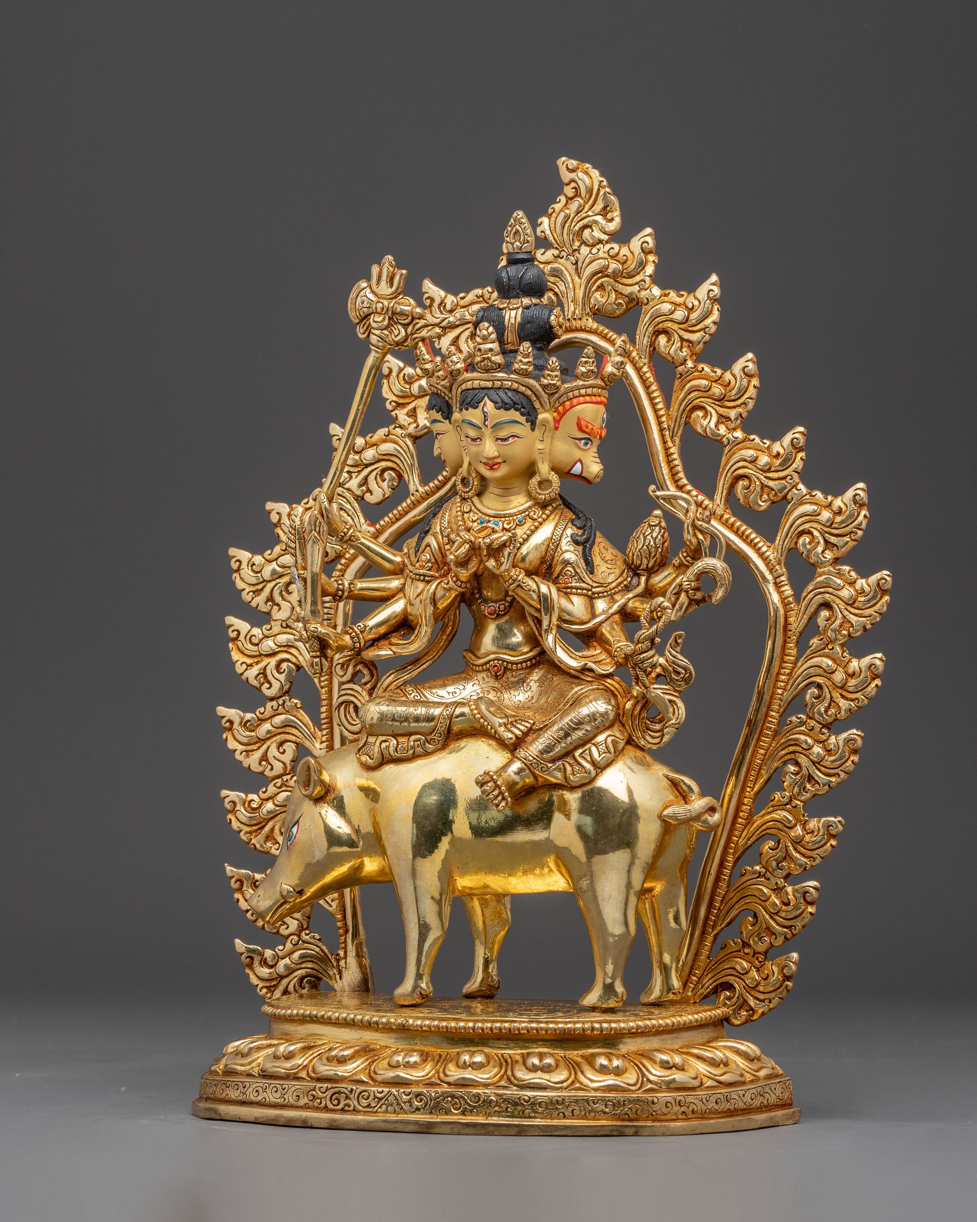 24K Gold Glided Buddhist Marichi Statue | Goddess of Wisdom
