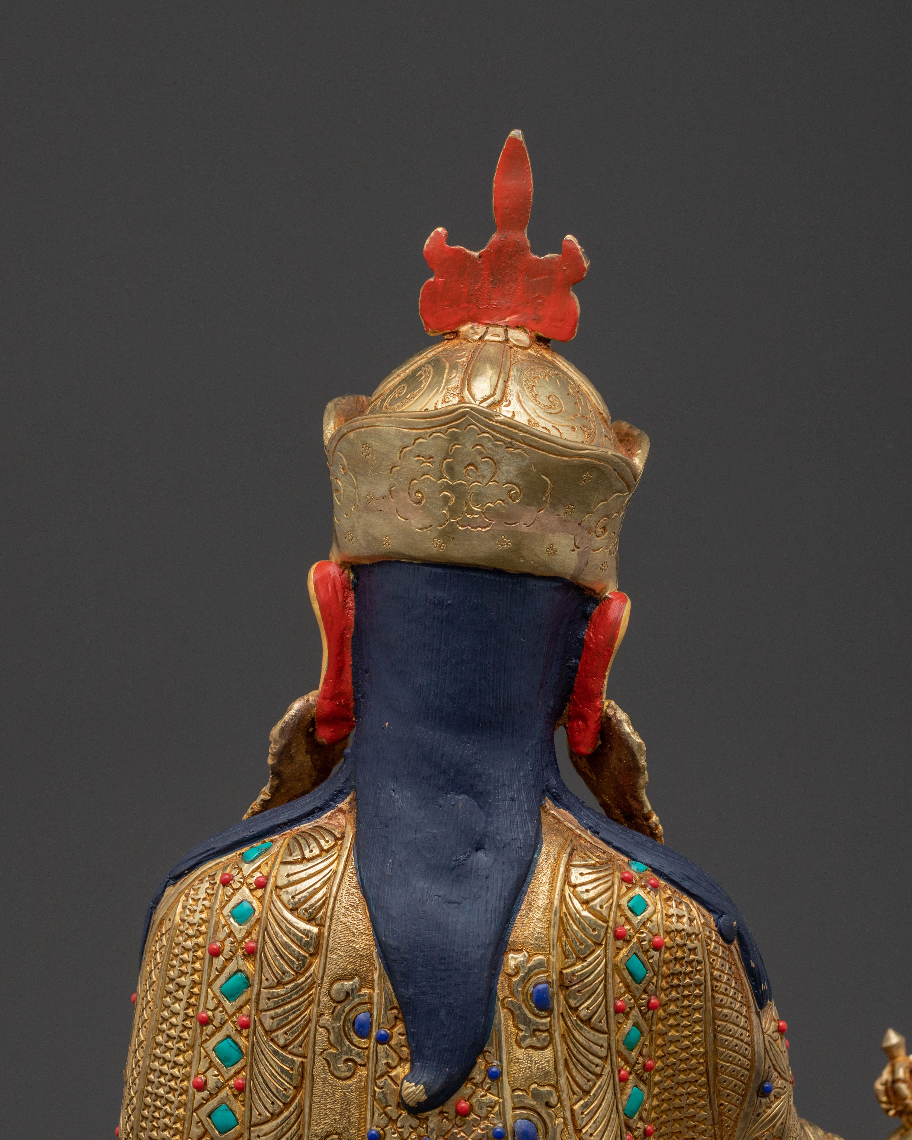 24K Gold Gilded Guru Rinpoche Blessing Statue – Authentic Nepalese Artistry