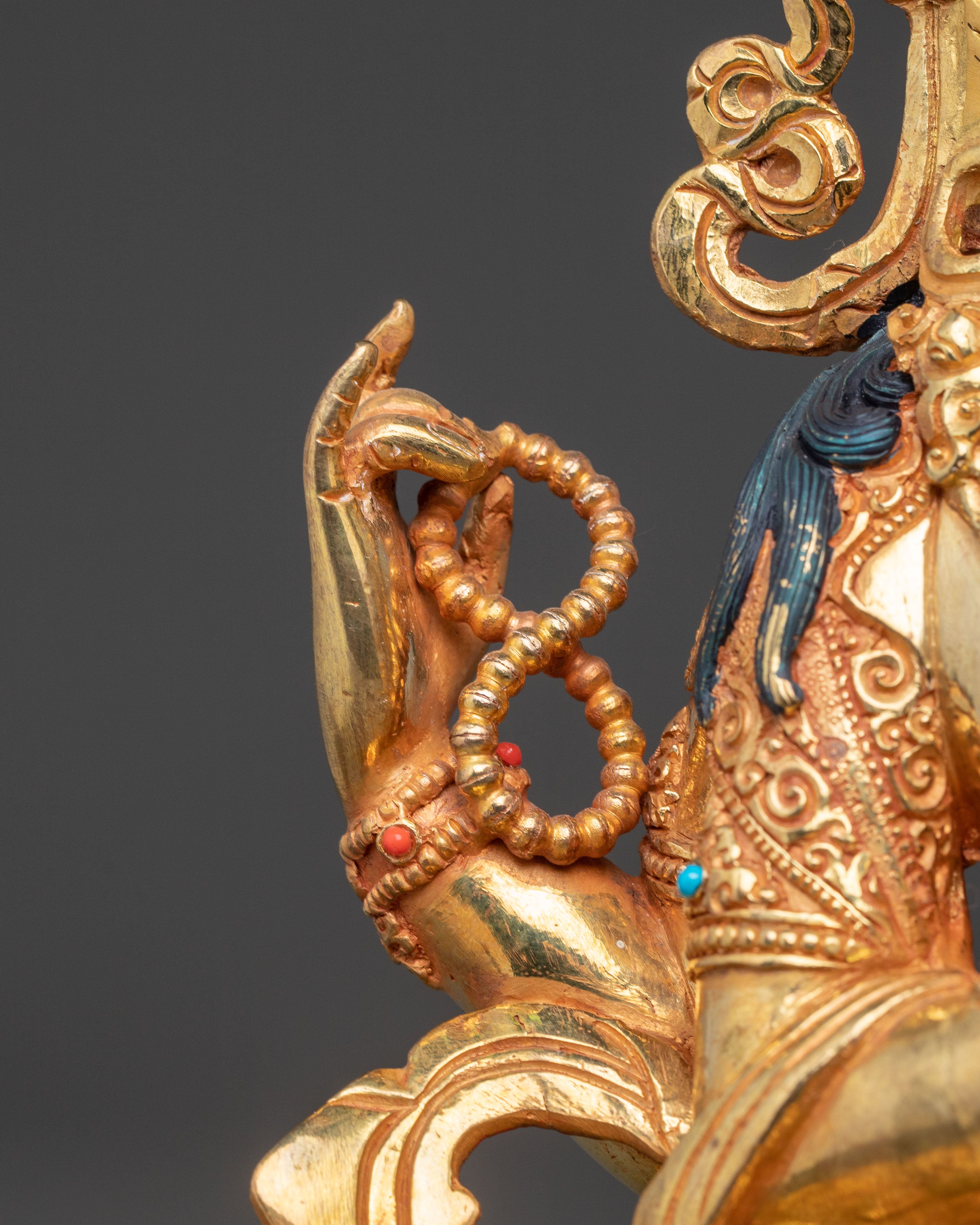 24K Gold Gilded Chenrezig Handmade Statue | Bodhisattva of Compassion