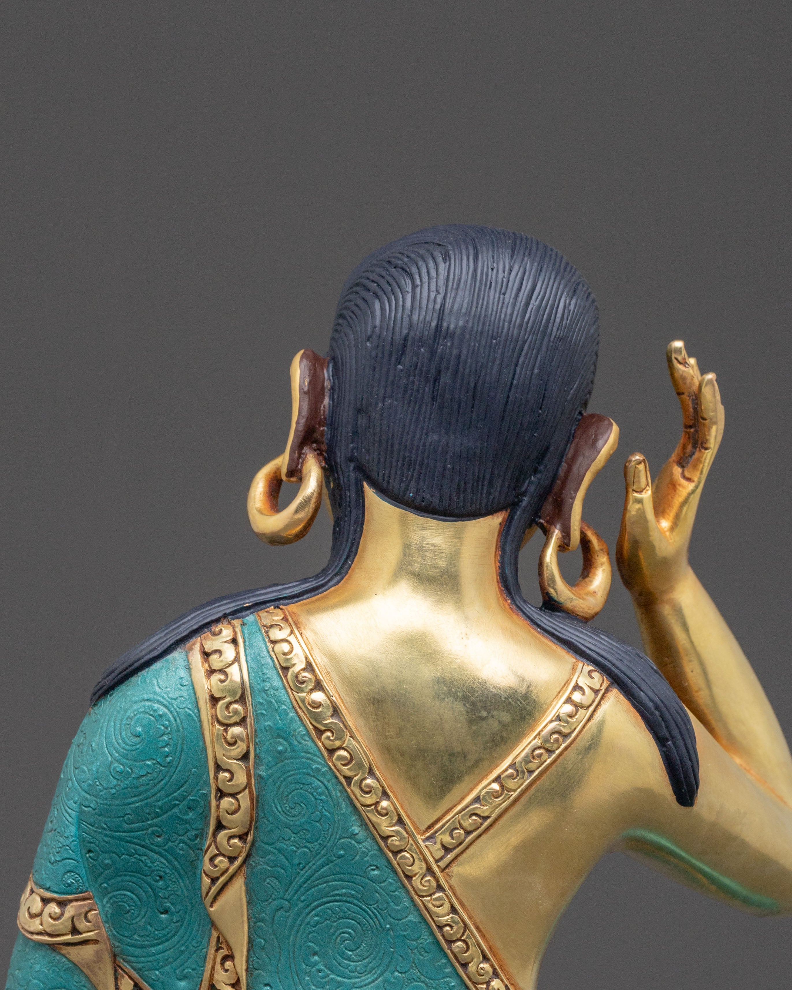 Tibetan Milarepa Buddhist Statue – 24K Gold Gilded Copper Statue