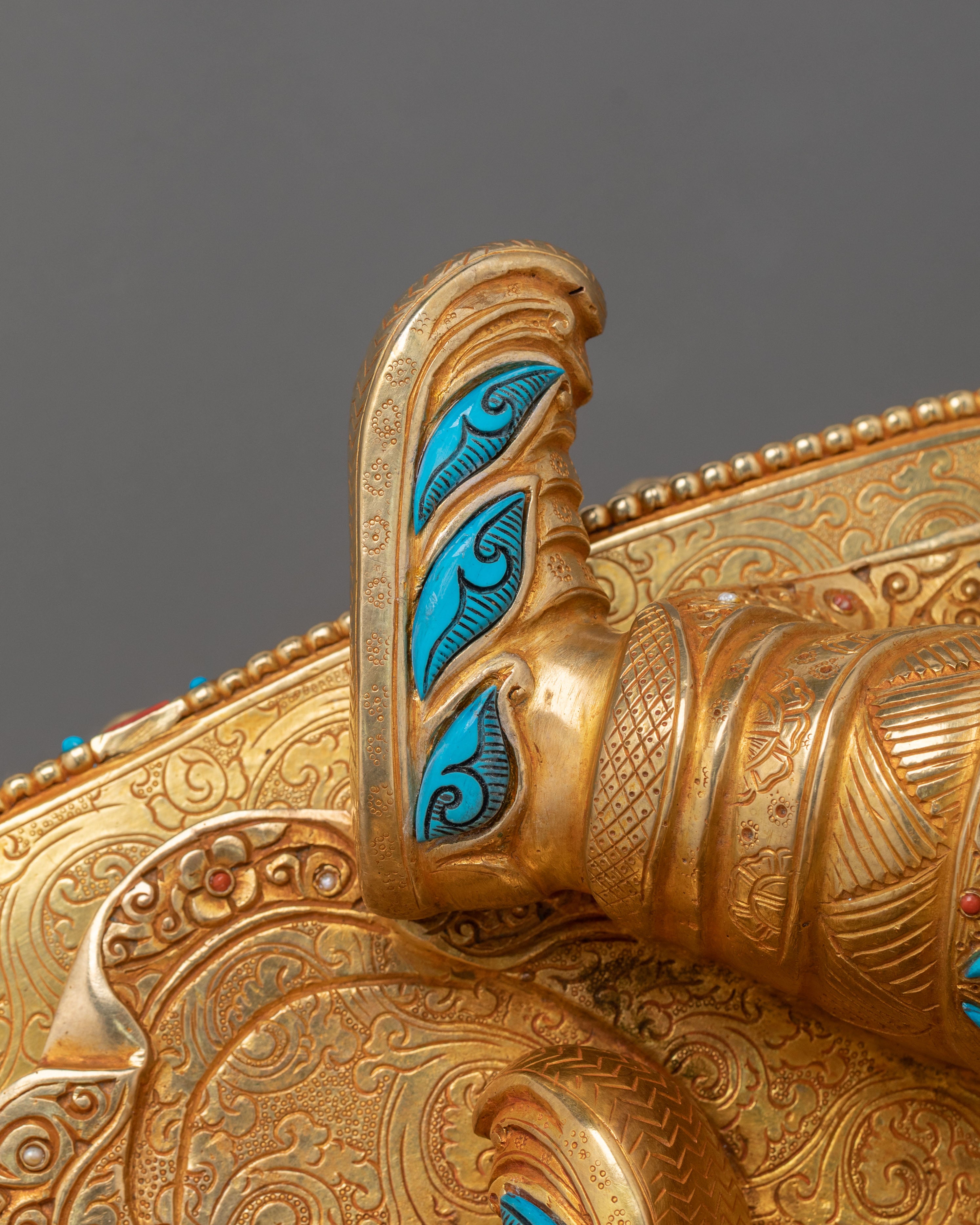Protector Guru Rinpoche: Handcrafted Golden Statue