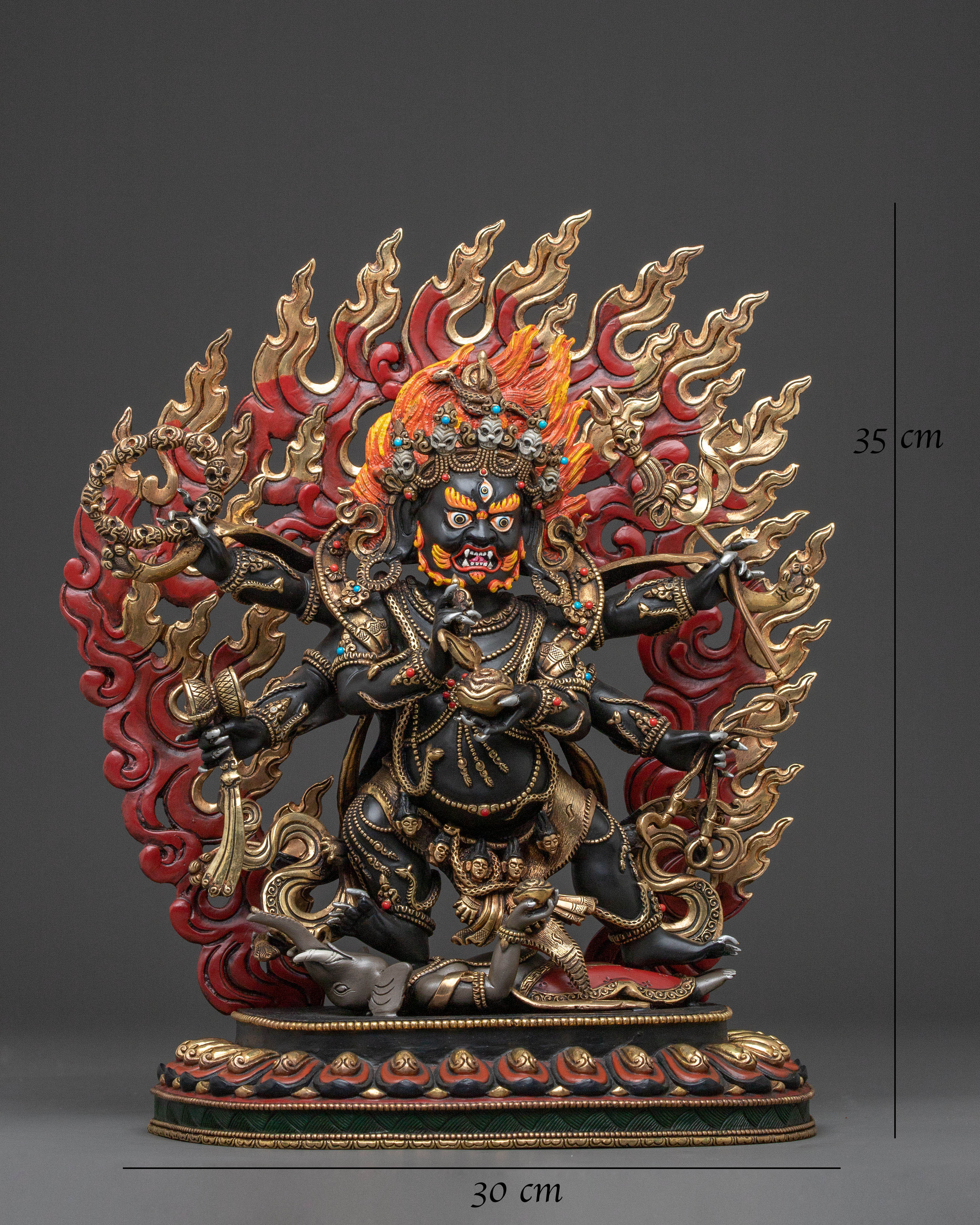 Six Armed Mahakala Divine Statue | Spiritual Decor