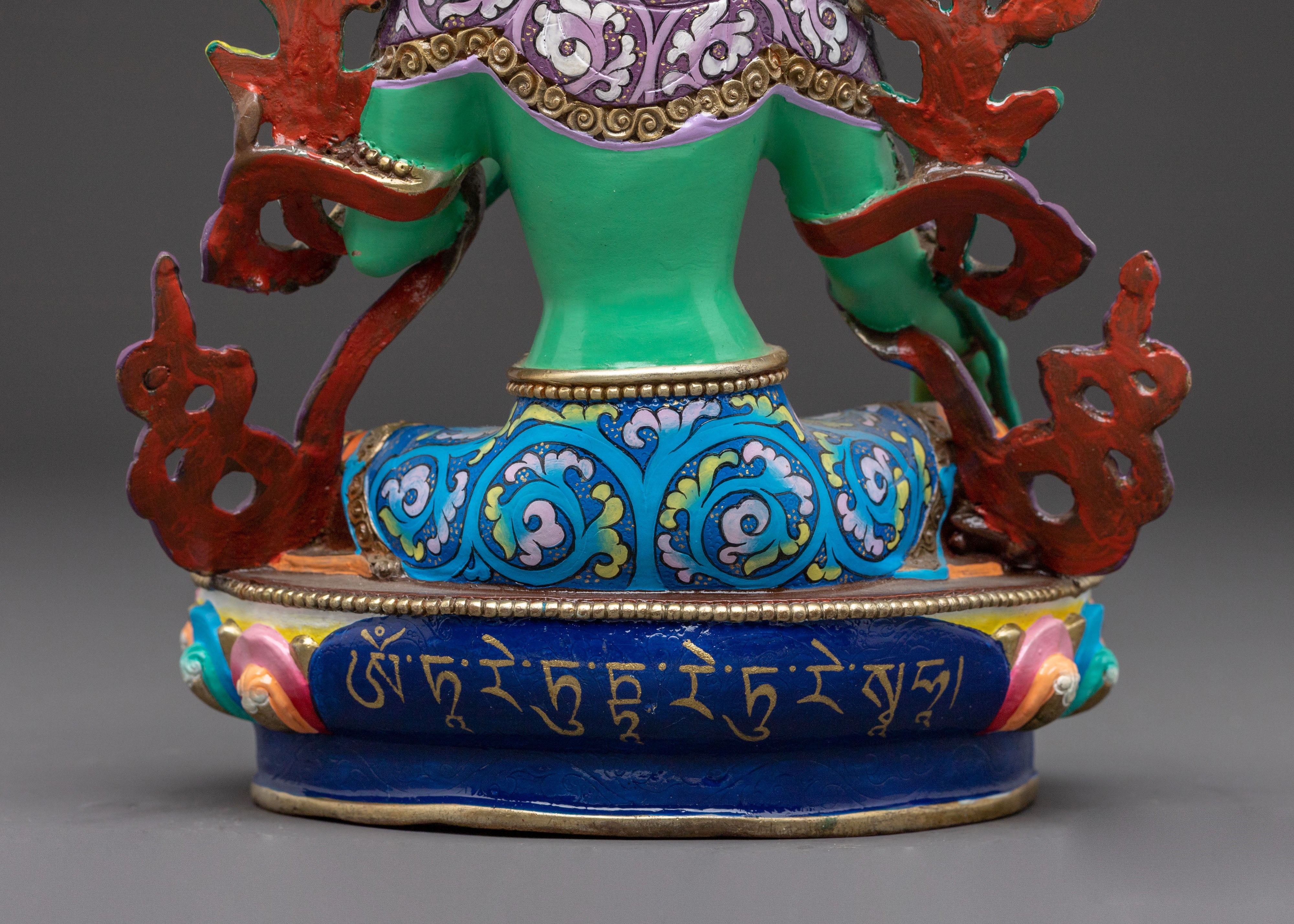 Green Tara Swift Compassion Statue | Hand-Gilded Copper