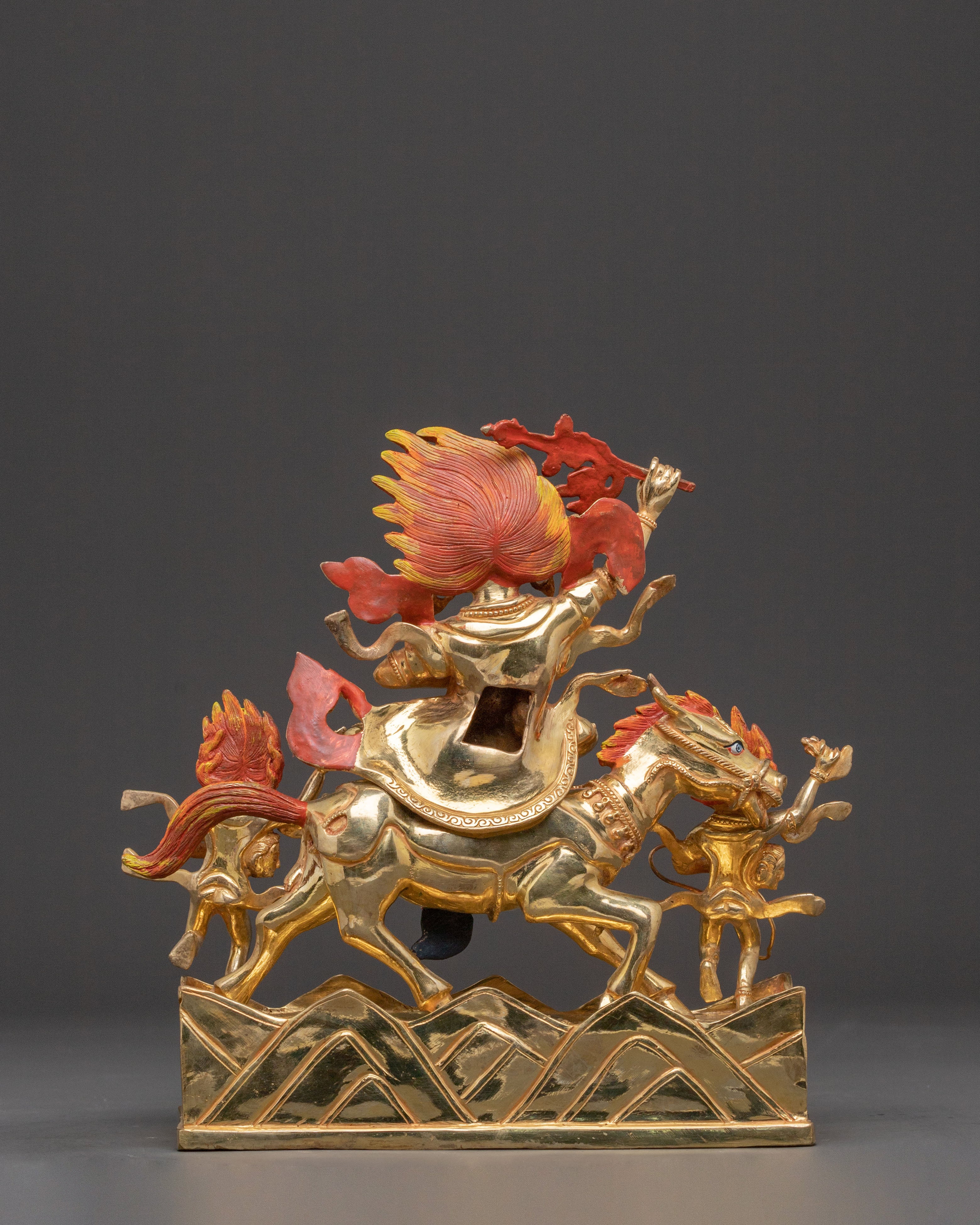 Palden Lhamo Wrathful Statue – Hand-Gilded Copper Art