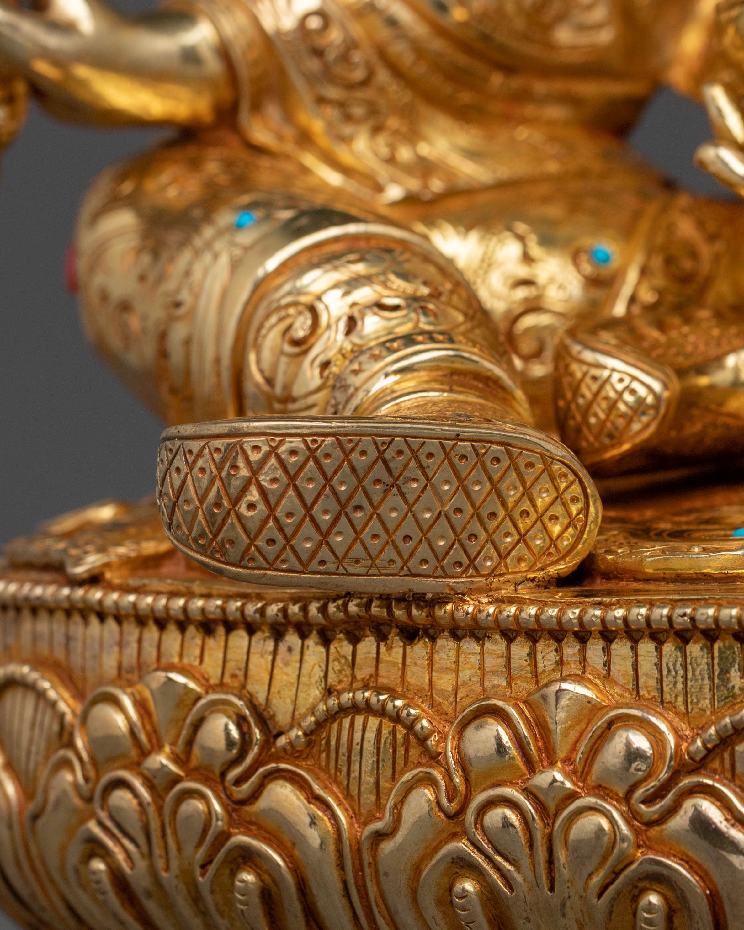 Guru Rinpoche Meditation Statue | Handcrafted Copper Altar Decor