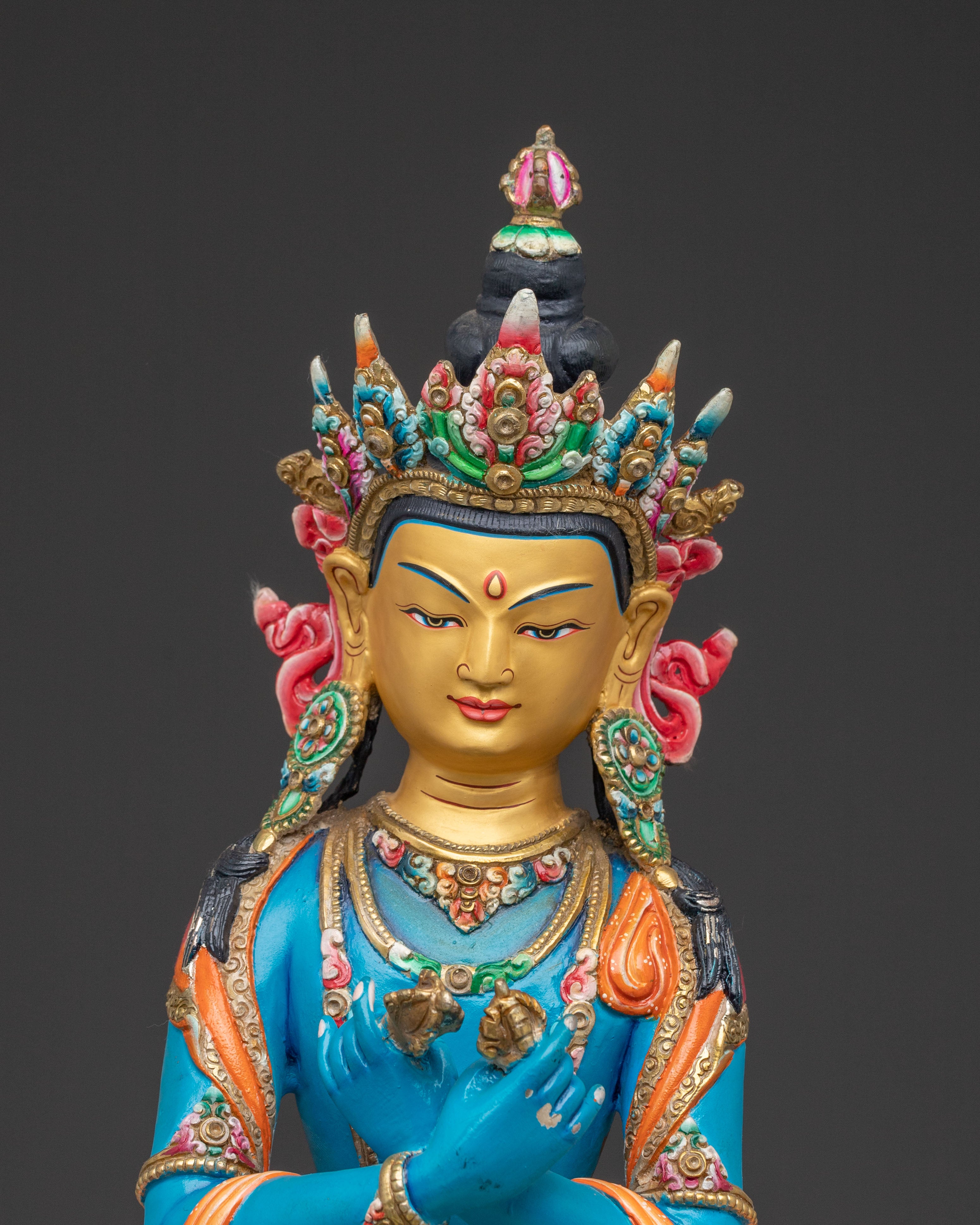 Vajradhara Spiritual Statue: Hand-Gilded Reverence