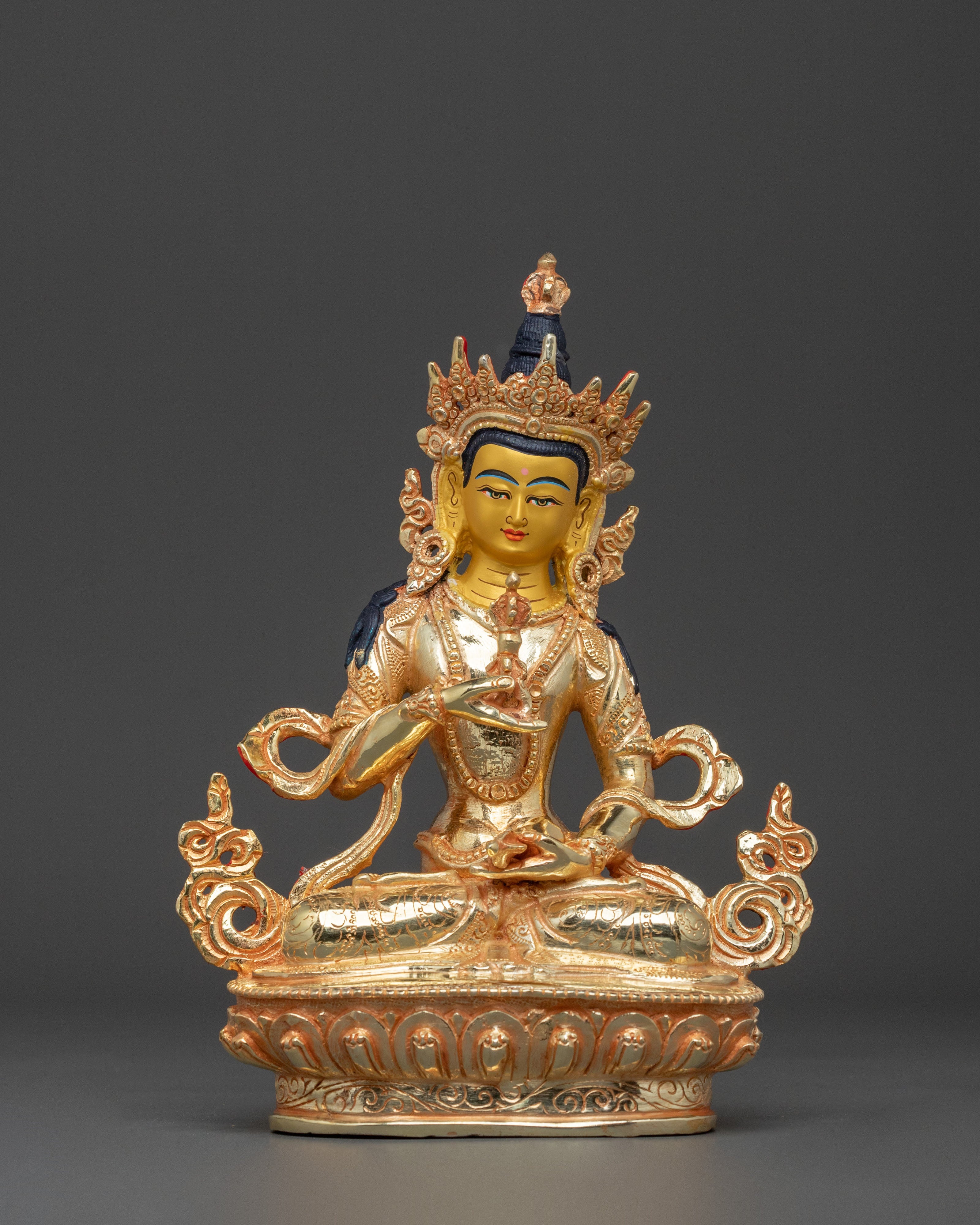 Hand Carved Vajrasattva Copper Statue | Buddhist Decor