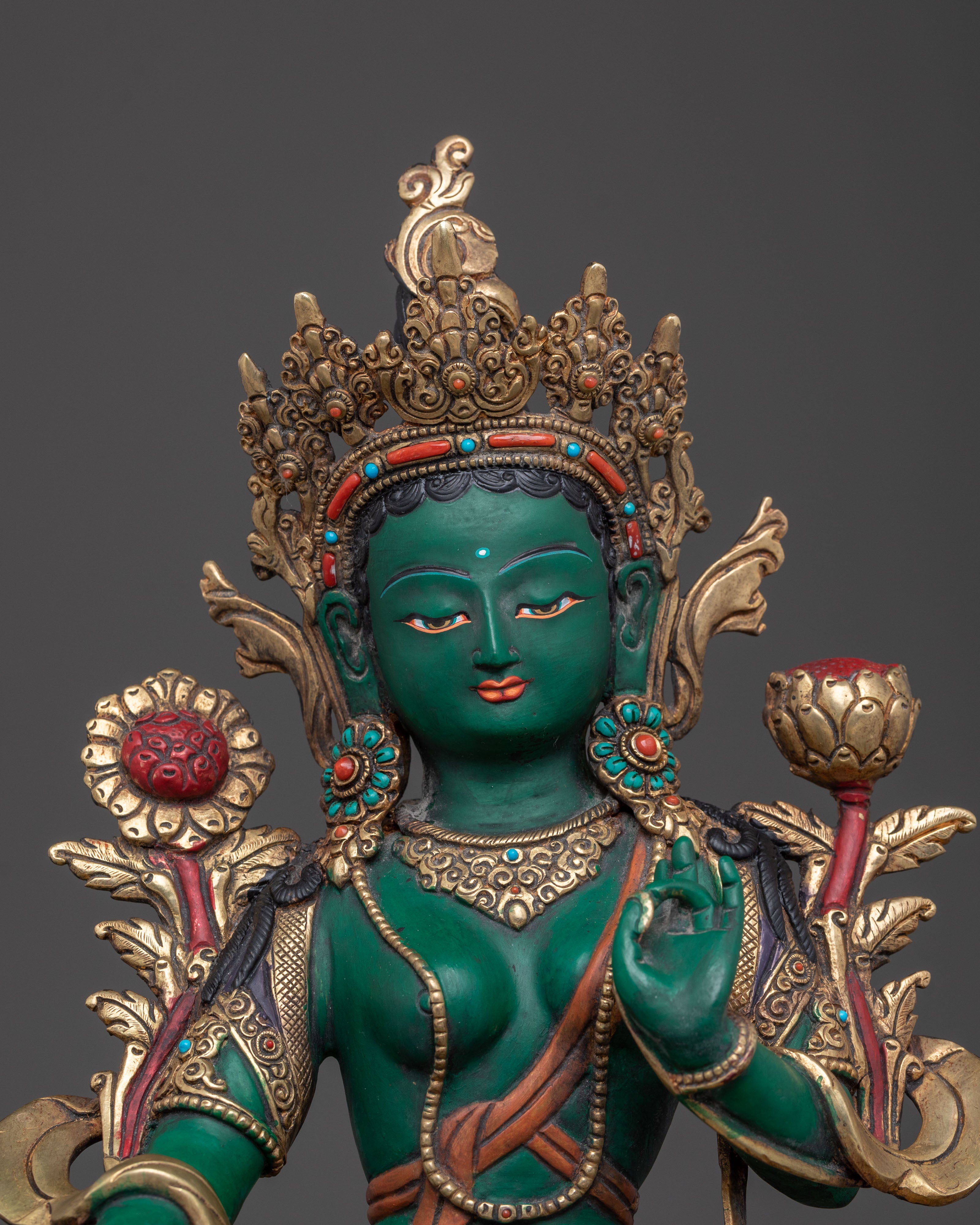 Divine Green Tara Sculpture | Goddess of Compassion & Protection