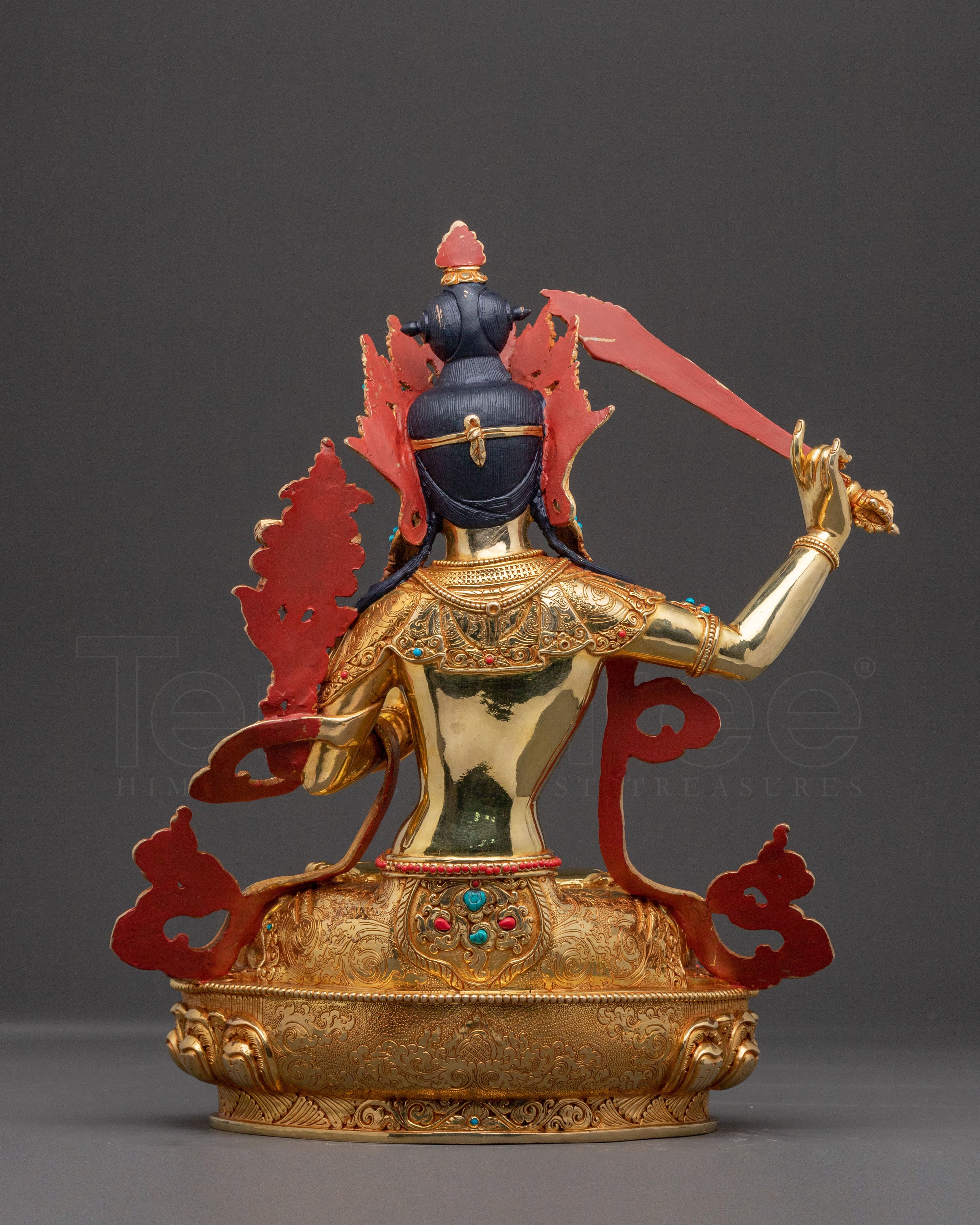Manjushri Wisdom Icon Statue| Handcrafted Copper Wisdom Deity