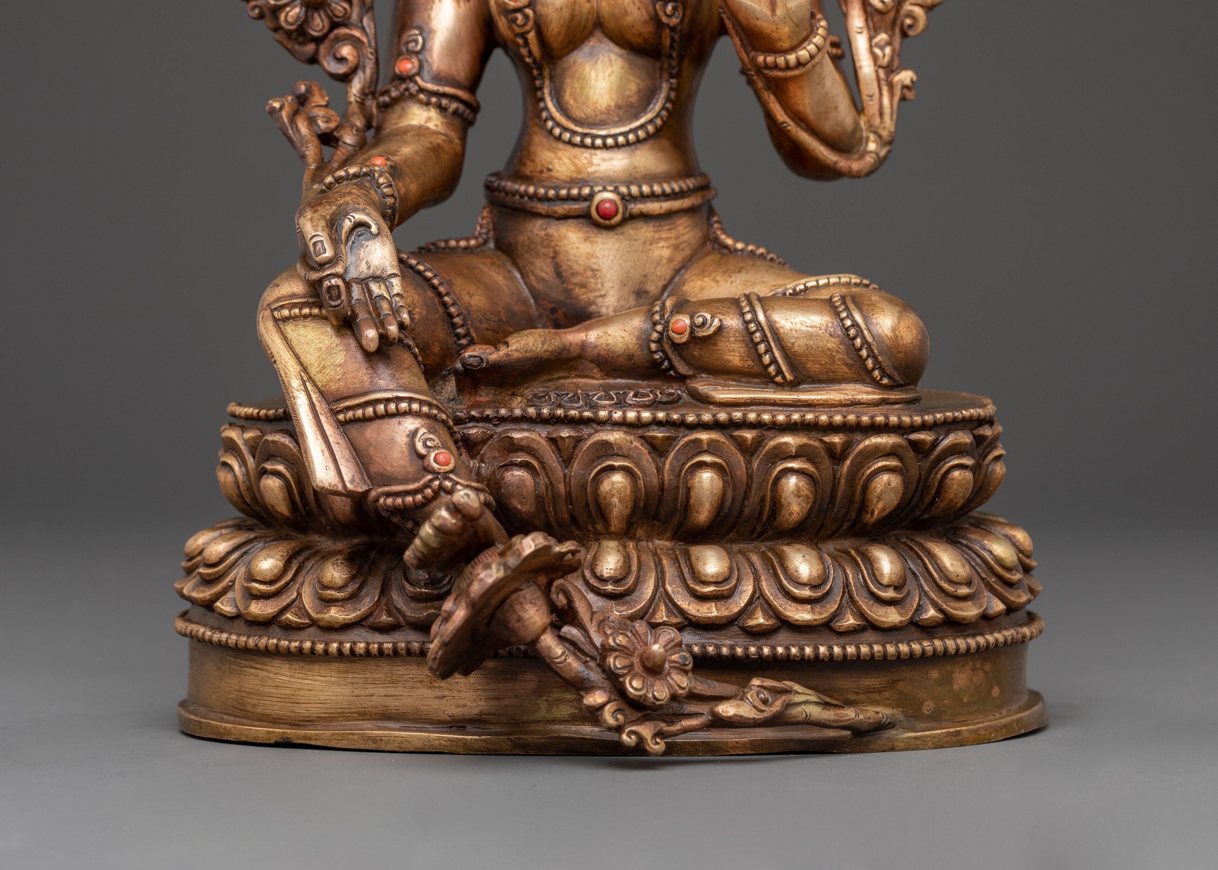 Oxidized Statue of Mother Green Tara | Traditional Tibetan Artwork