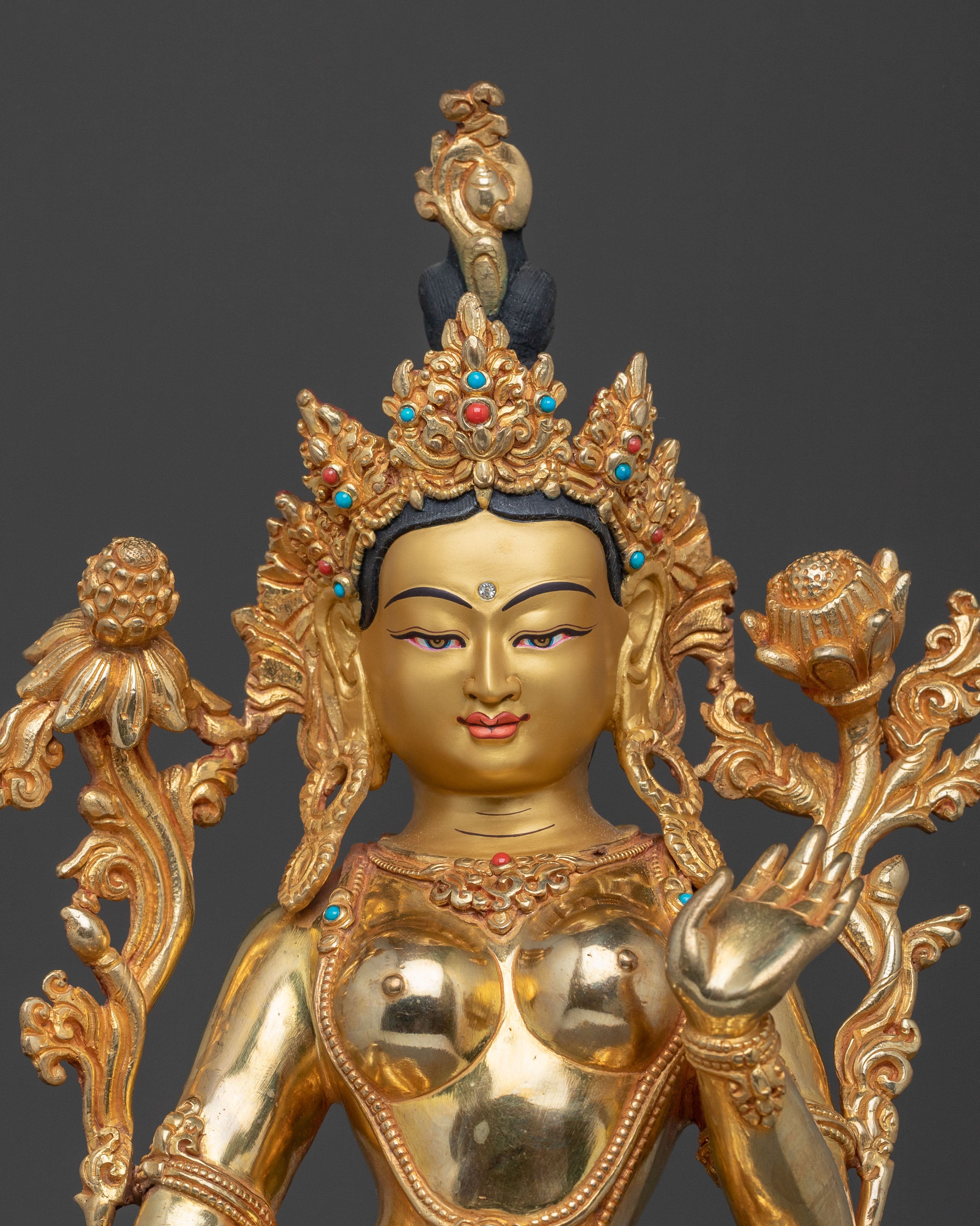 Syama Tara Handcrafted Statue – Exquisite 24K Gold Gilded