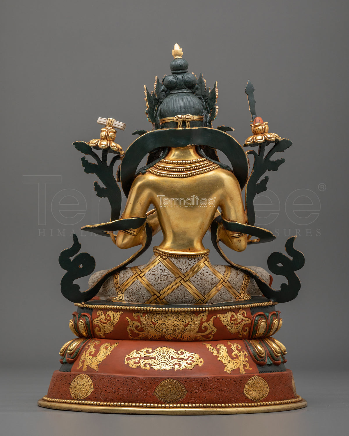 Tikshna Manjushri: 24K Gold Gilded Copper Statue