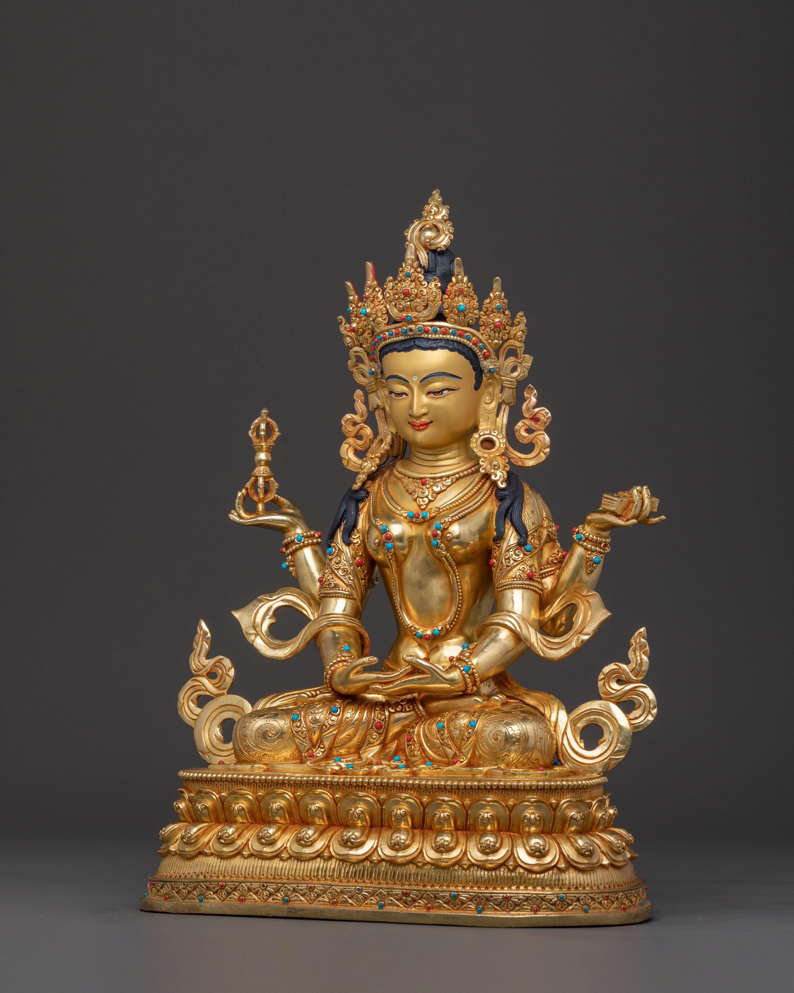 Prajnaparamita Spiritual Statue | 24K Gold Gilded Icon