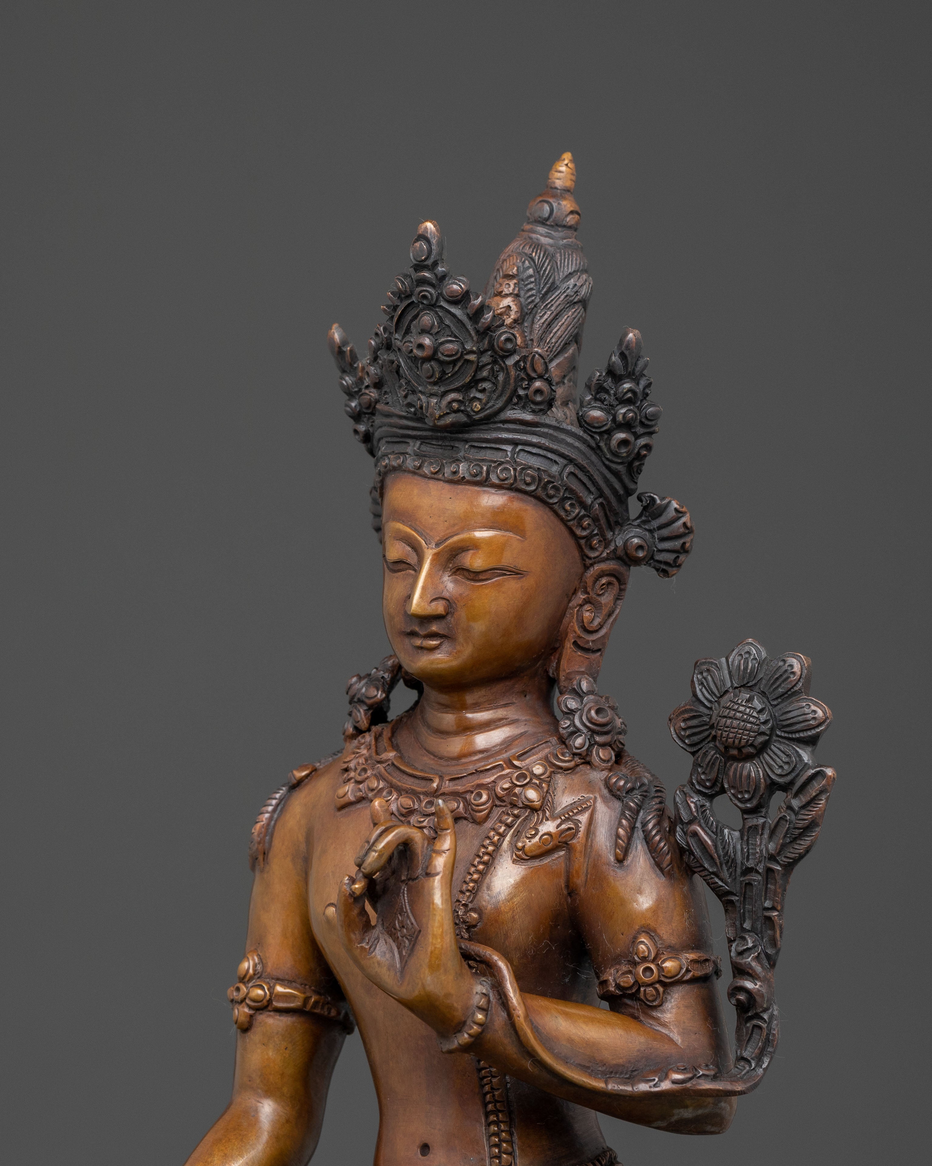 Padmapani Handcrafted Spiritual Statue | Lotus Bearer