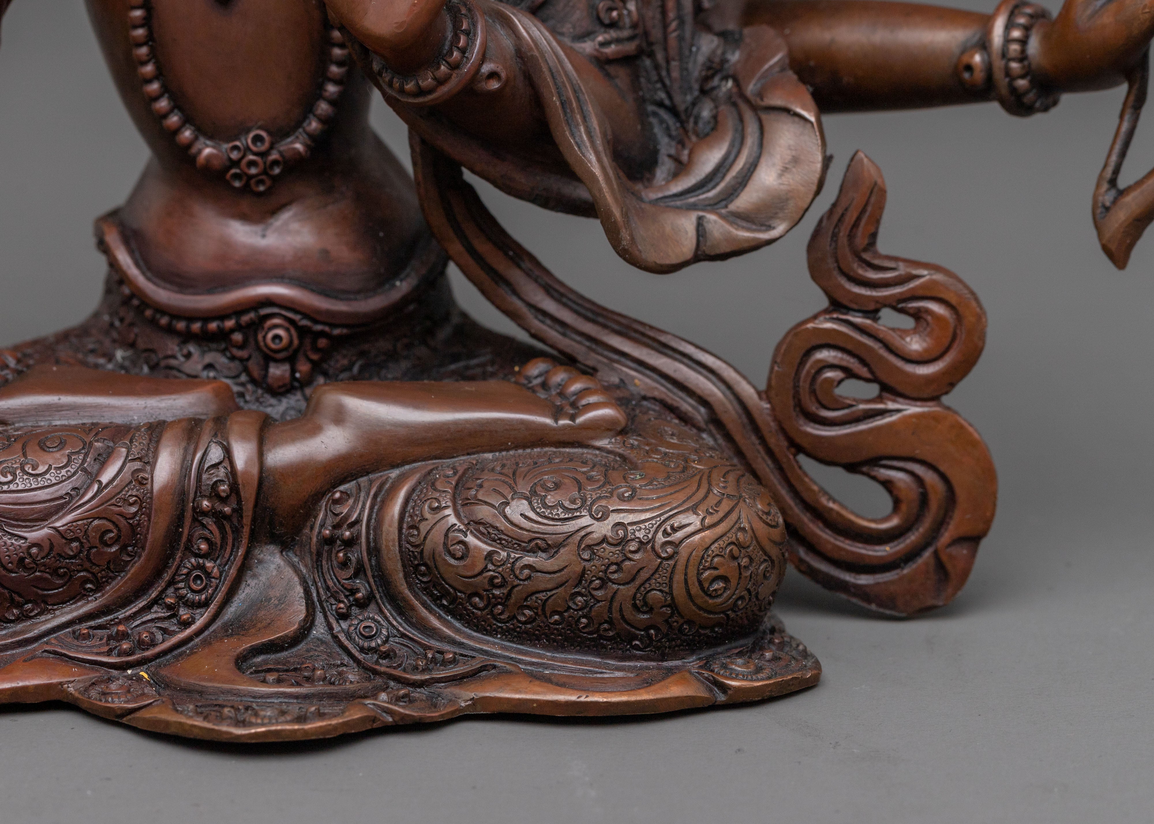 Maha Manjushri Statue – Oxidized Copper Art