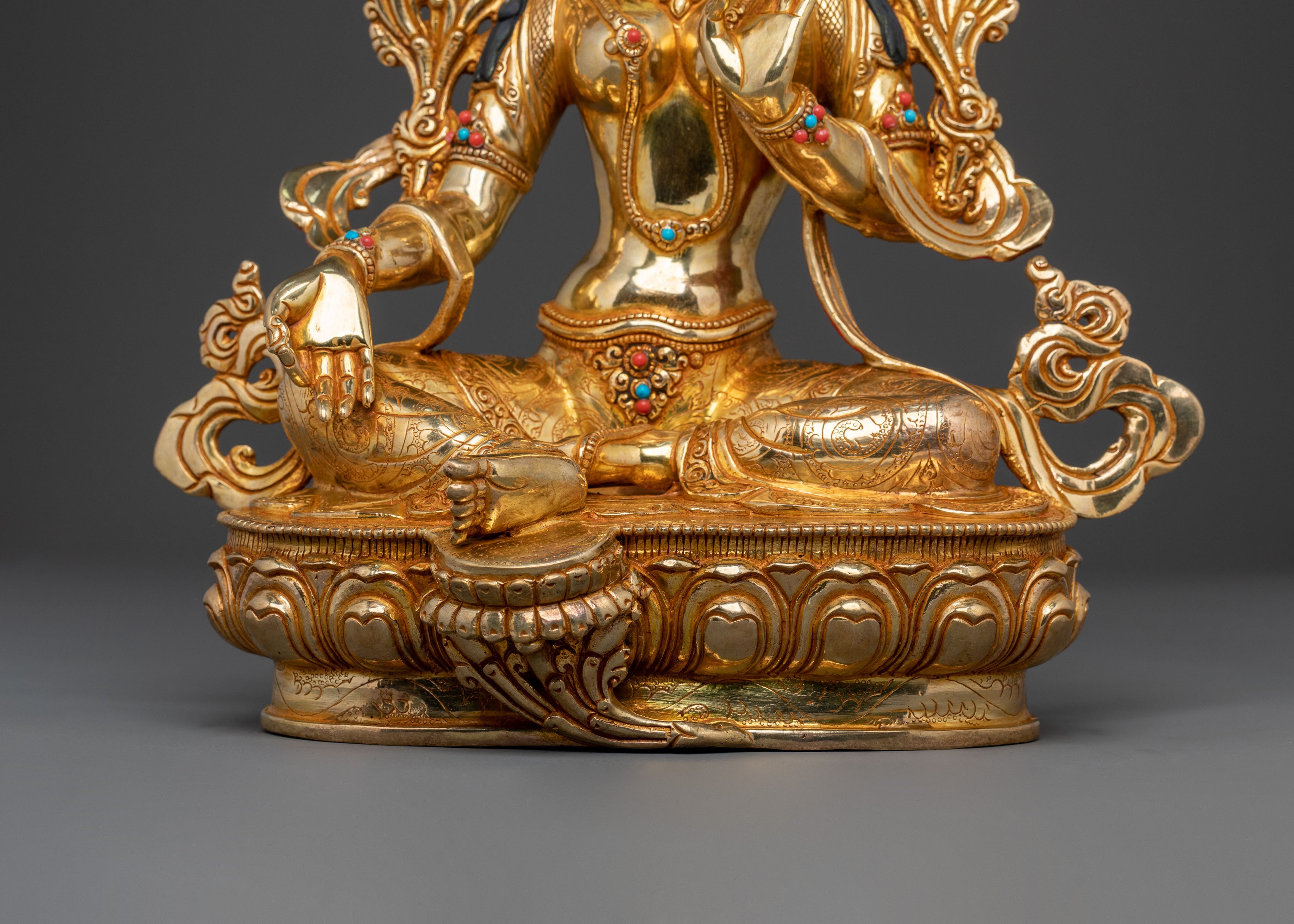 Green Tara Statue for Swift Protection | Tibetan Buddhist Art