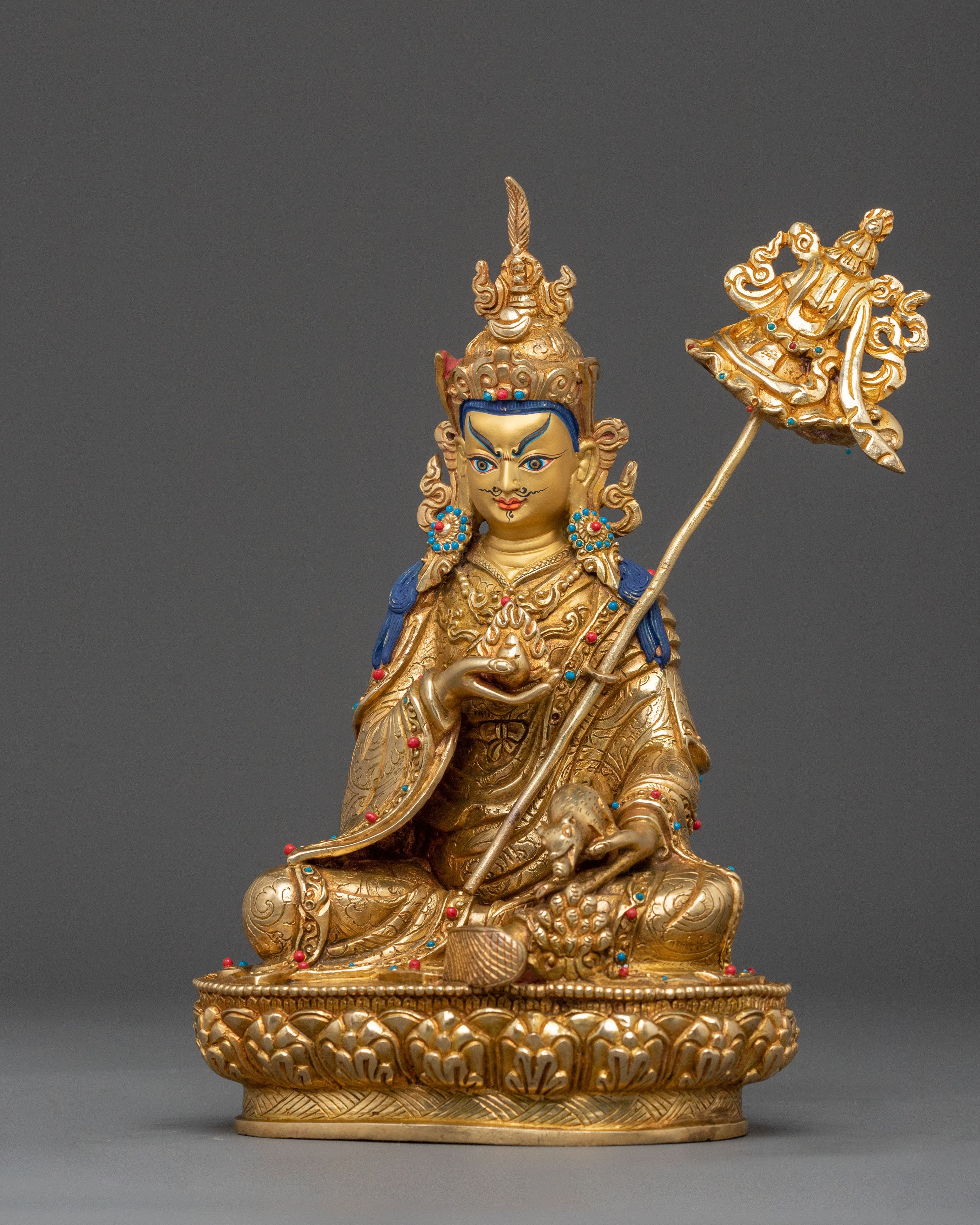 Guru Norla Buddhist Figurine with 24K Gold Gilding