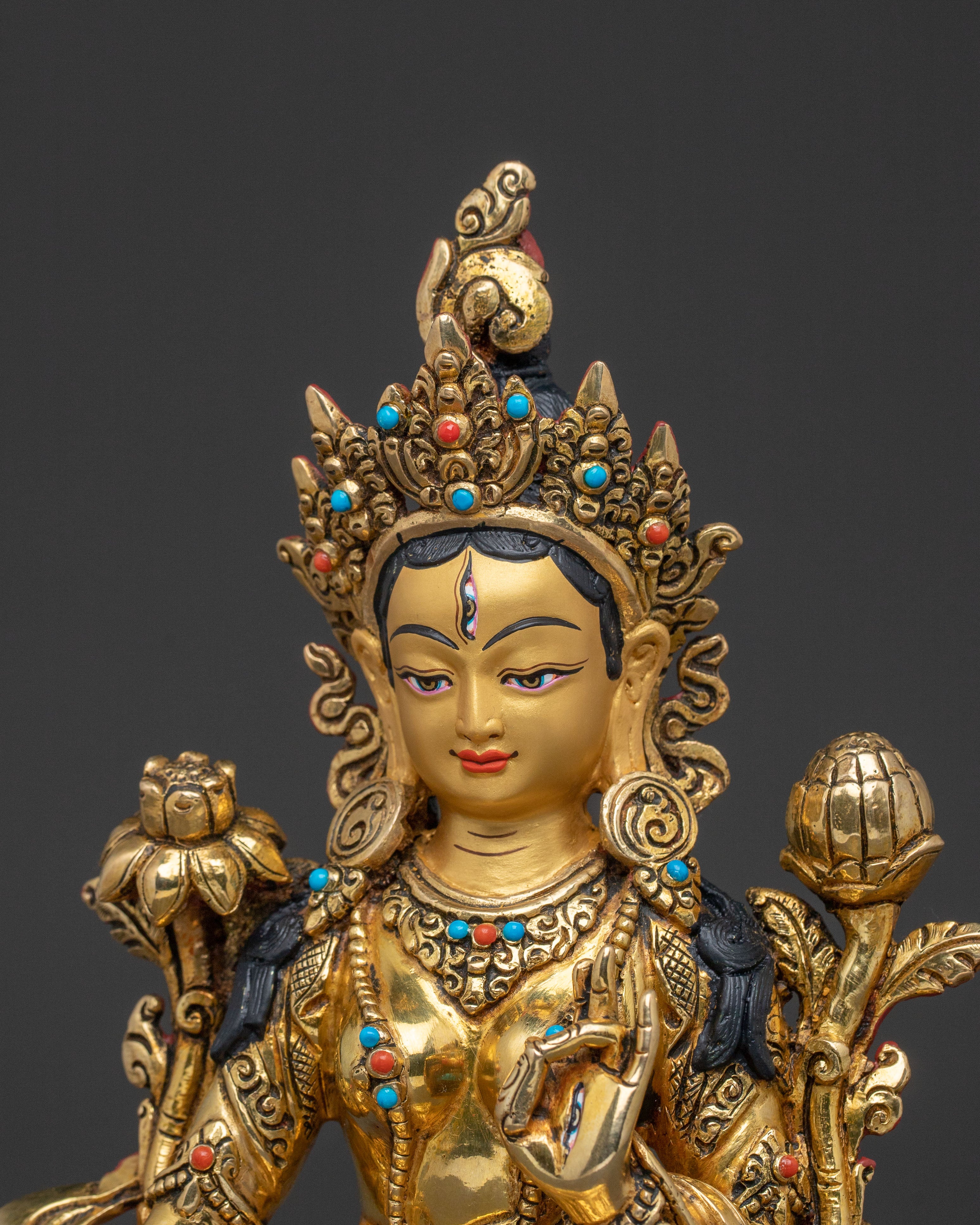White Tara Longevity Deity Statue | Altar Decor