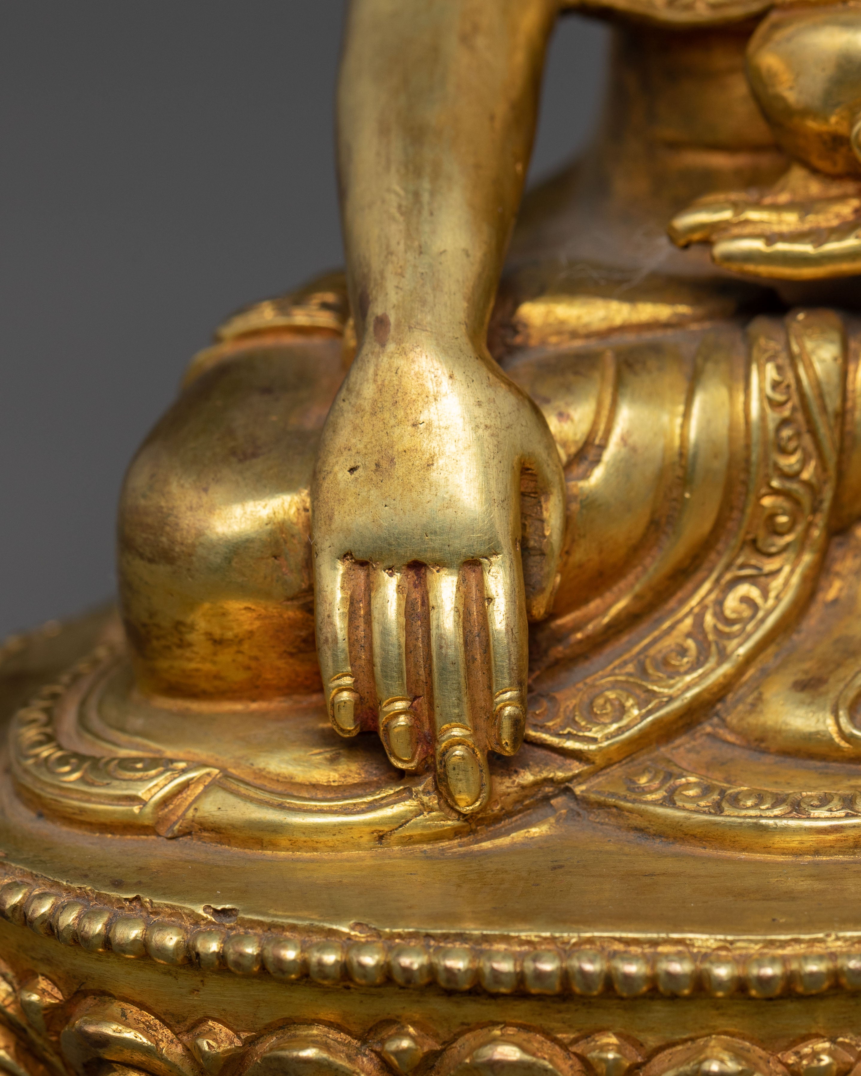 Gold Gilded Shakyamuni Buddha Sculpture | Symbol of Peace and Enlightenment