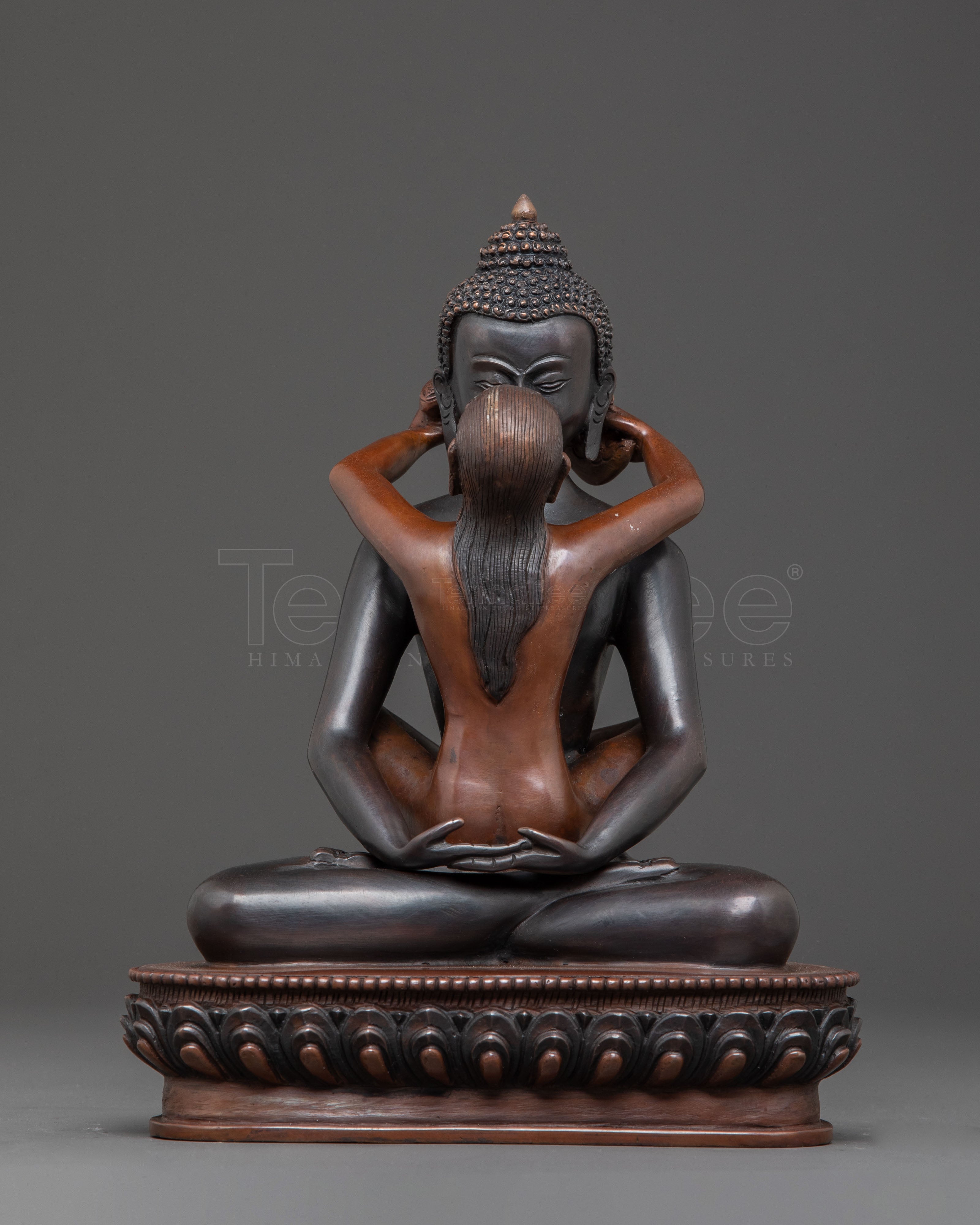 Oxidized Tibetan Samantabhadra With Consort Statue | Tantric Deity for Meditation