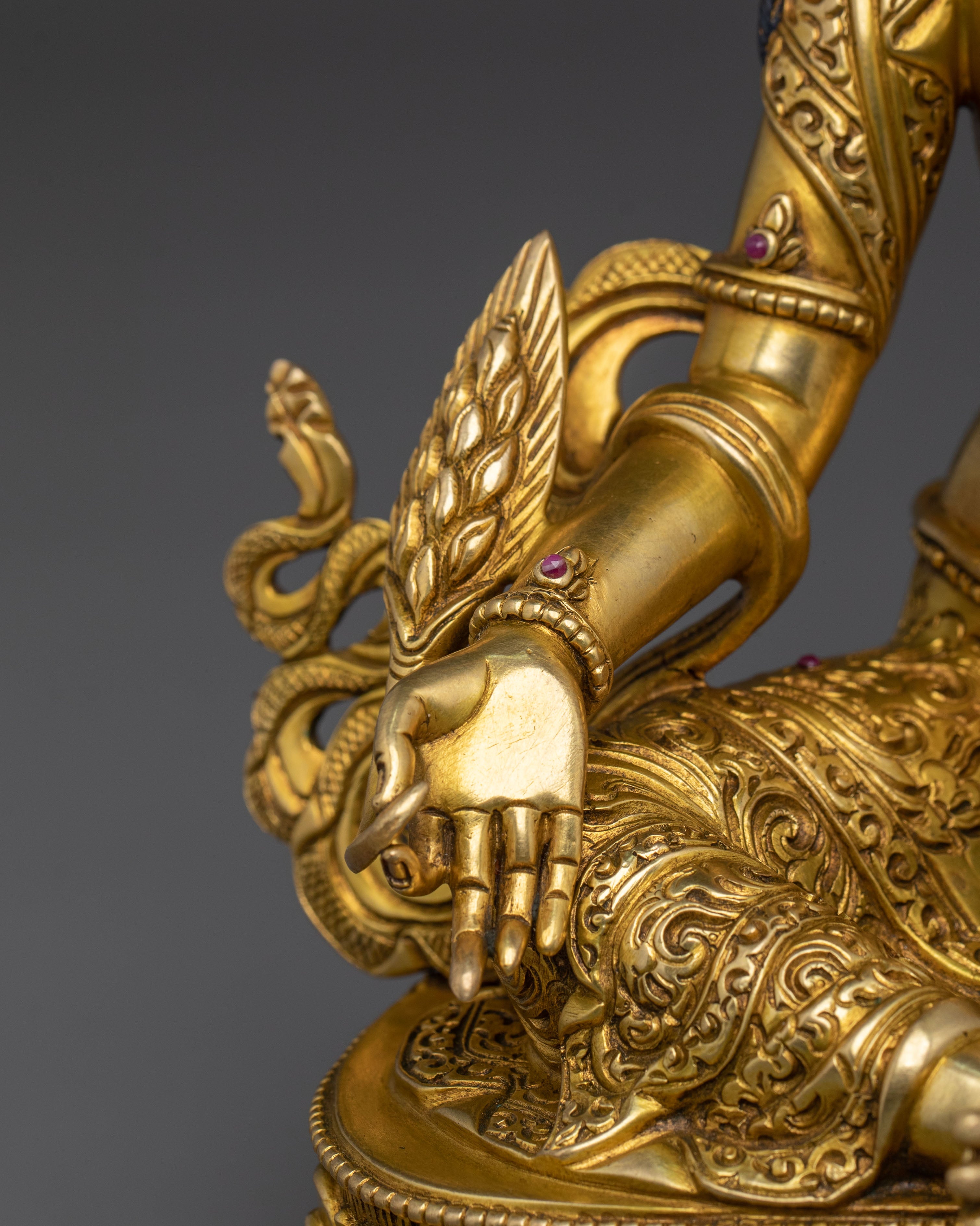 Hand Carved Kshitigarbha Statue | Meditation Altar Decoration