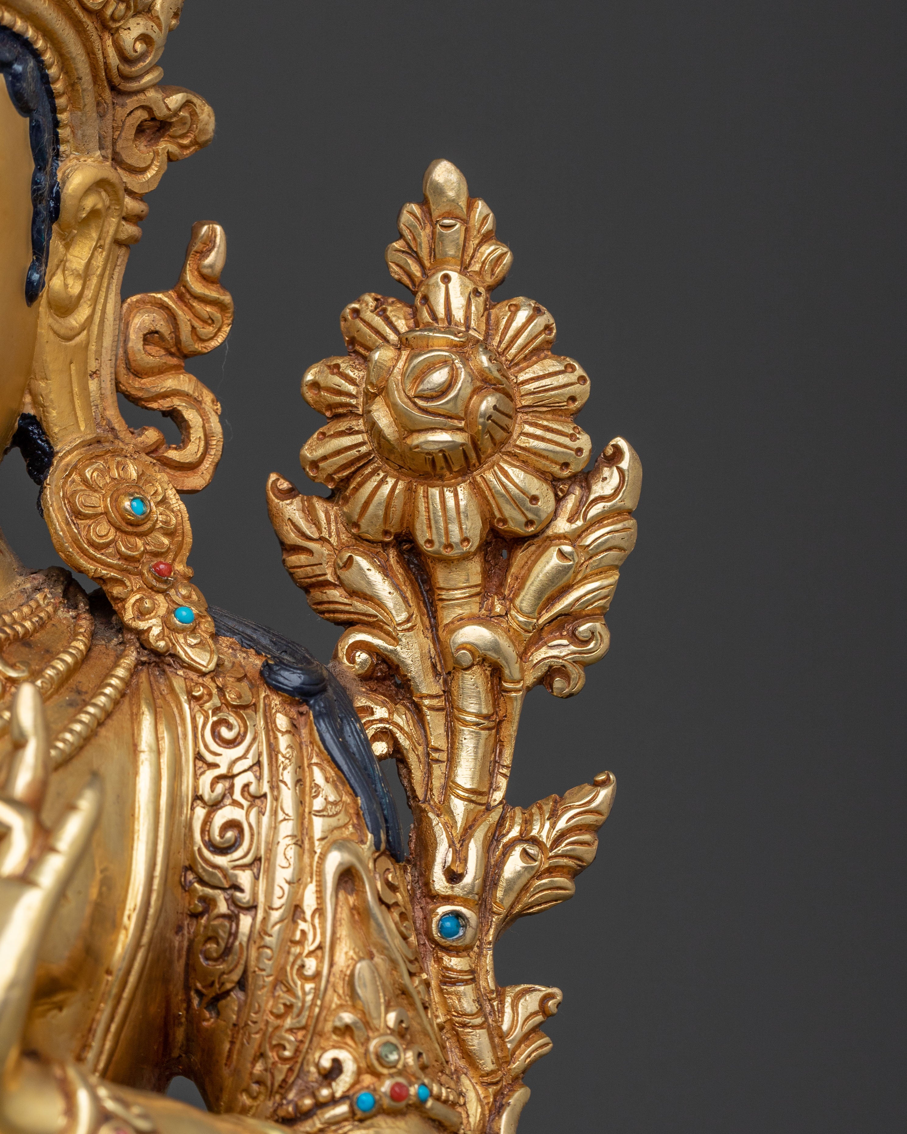 Protector Green Tara: 24K Gold Gilded Sculpture