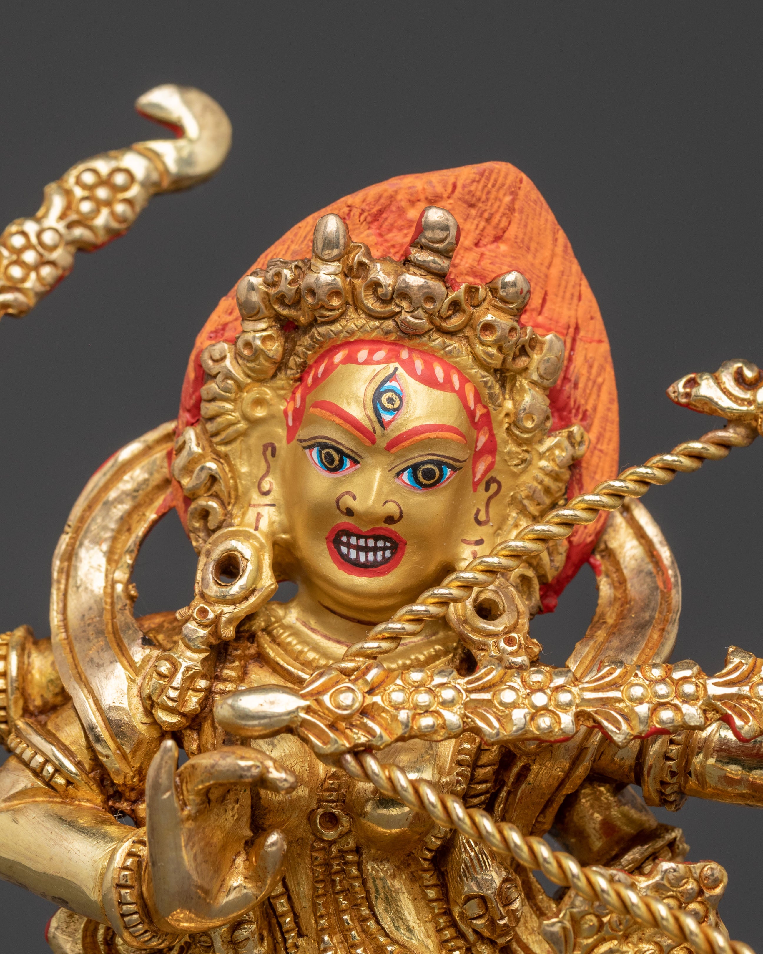 Goddess of Attraction Kurukulla Statue - Hand-Gilded Copper Art