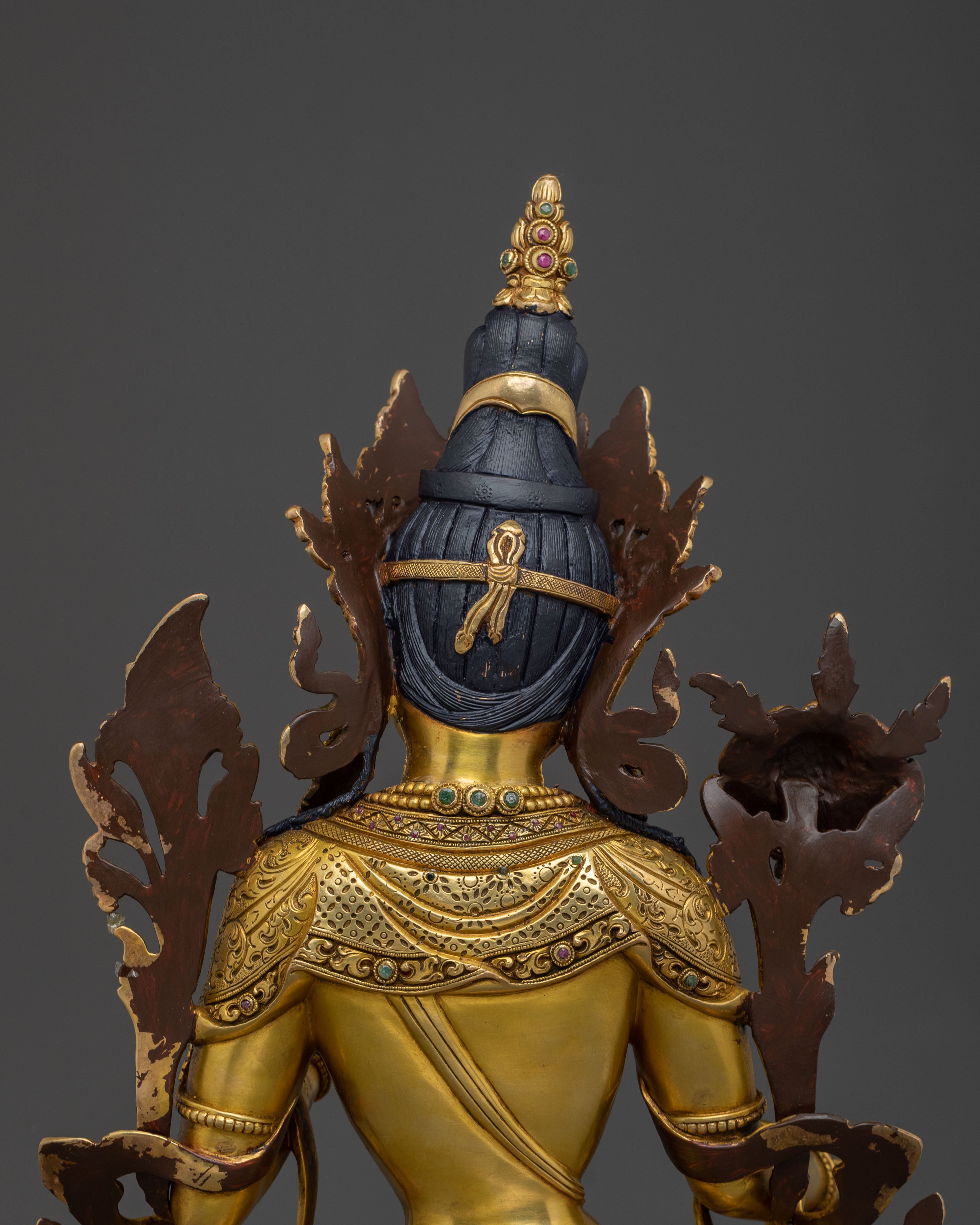 Green Tara 24K Gold Gilded Statue | Mother of all Buddhas