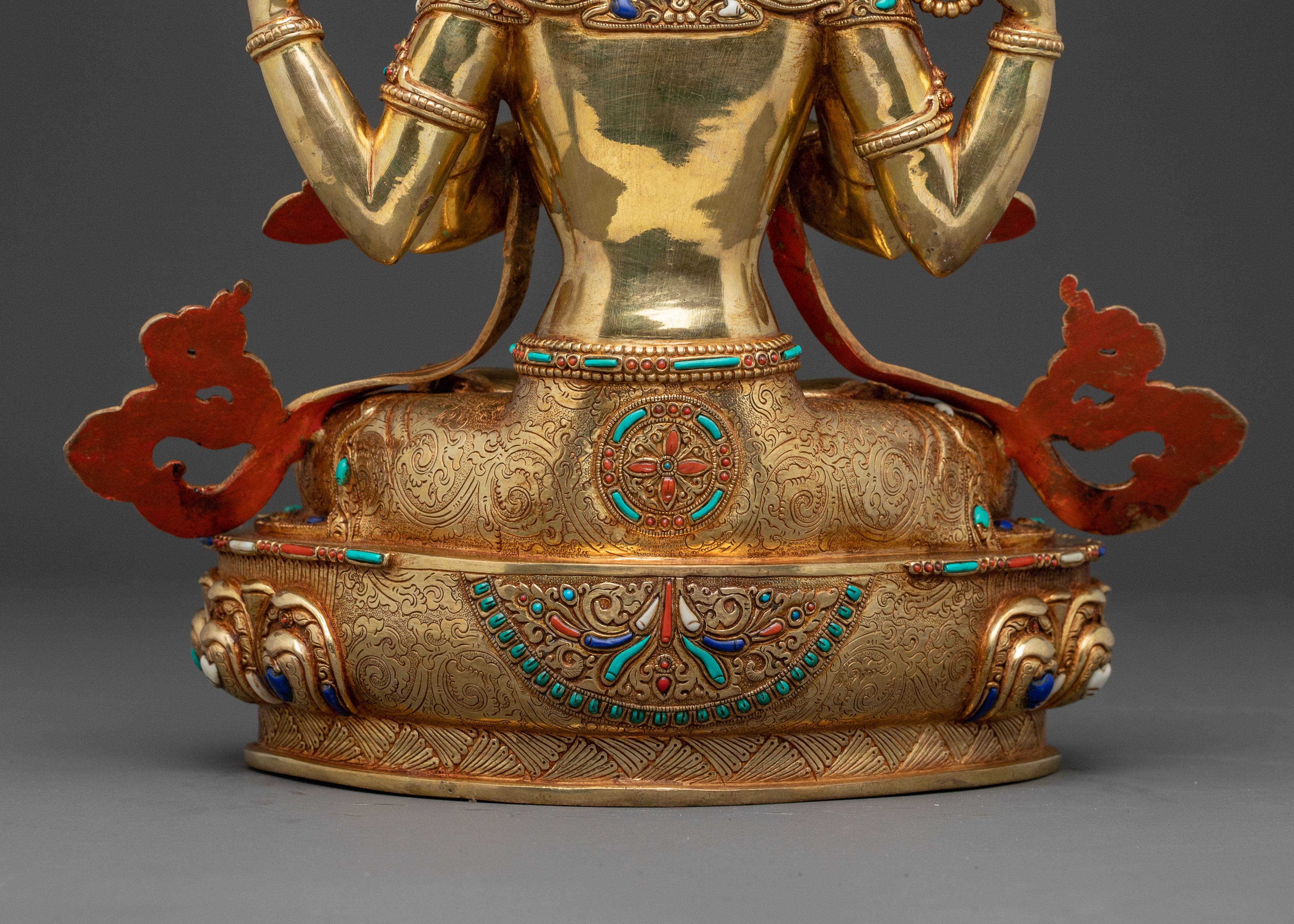 Chenrezig Altar Statue - 24K Gold Gilded