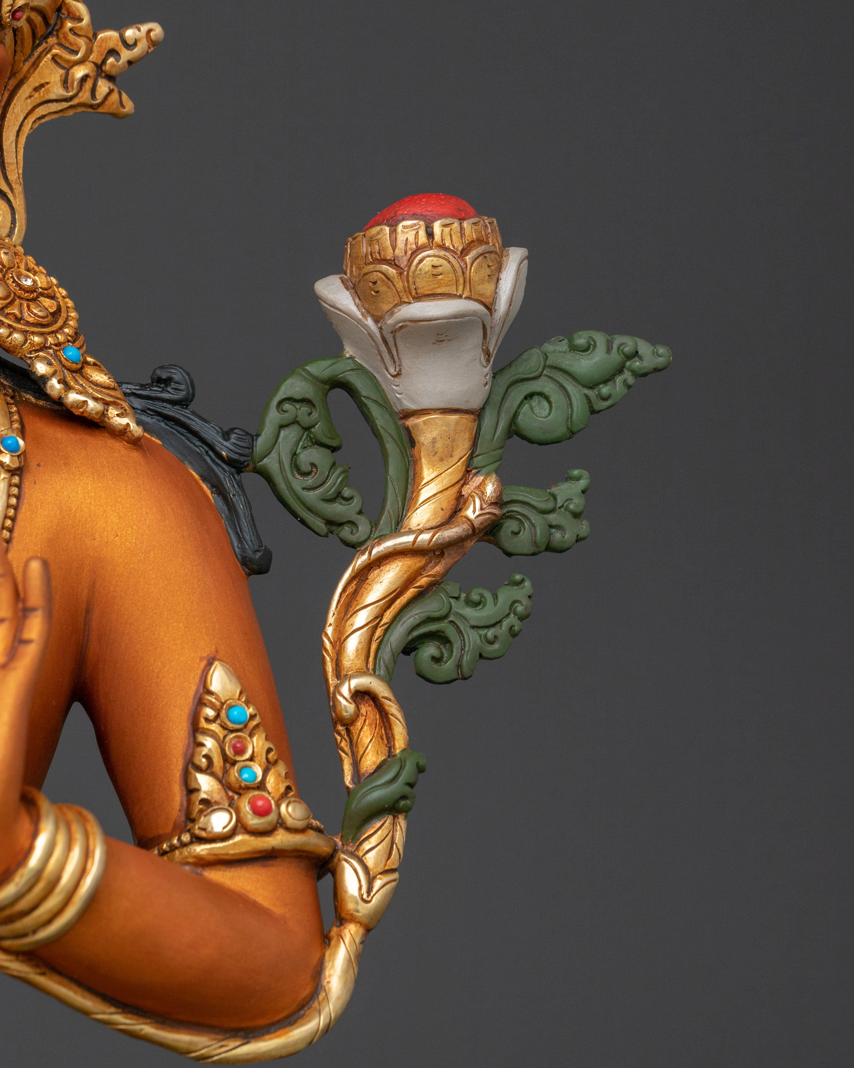 Simhanada Manjushri Buddhist Handcrafted Statue