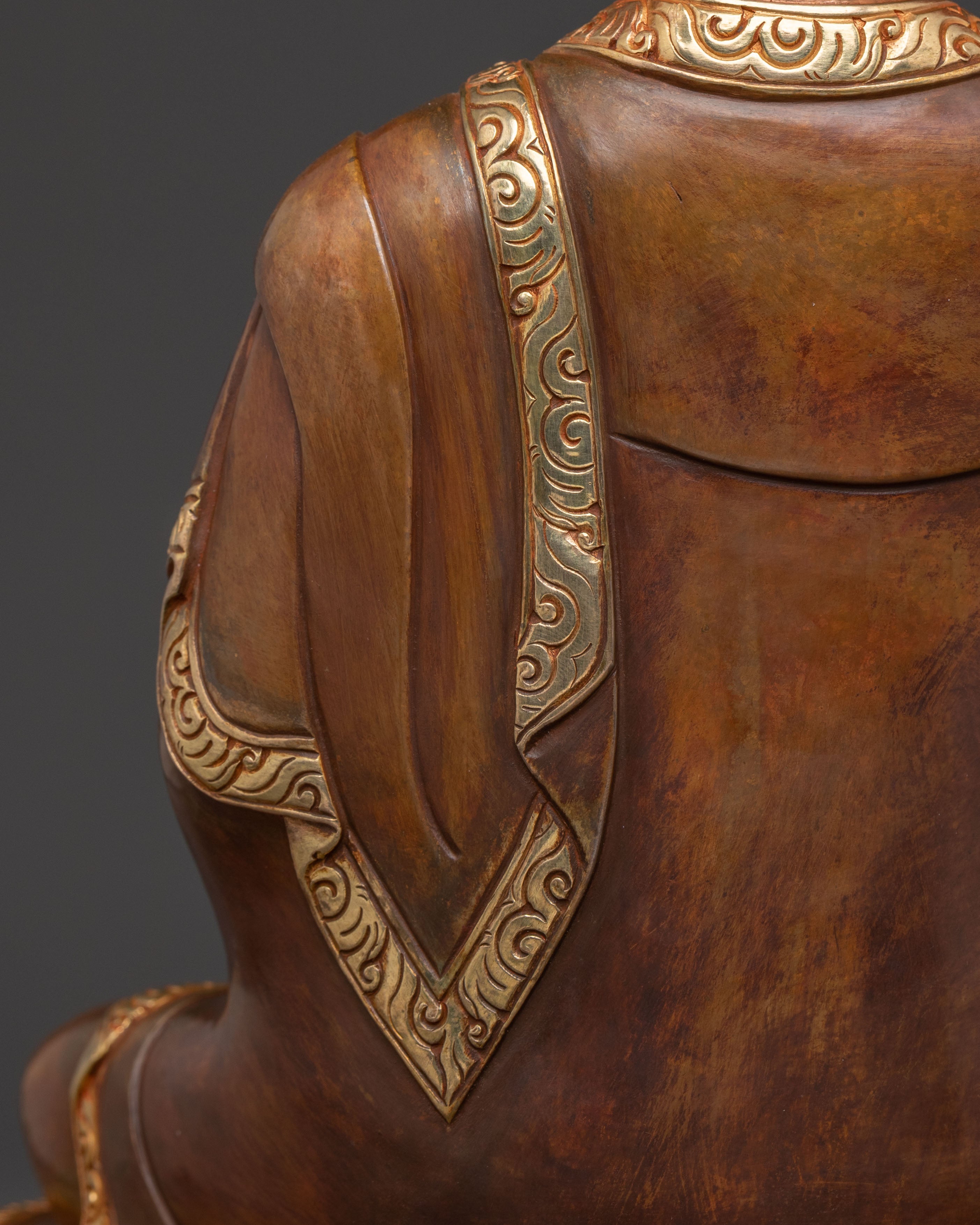 Amitabha Buddha Traditional Sacred Statue: Gilded Copper Art