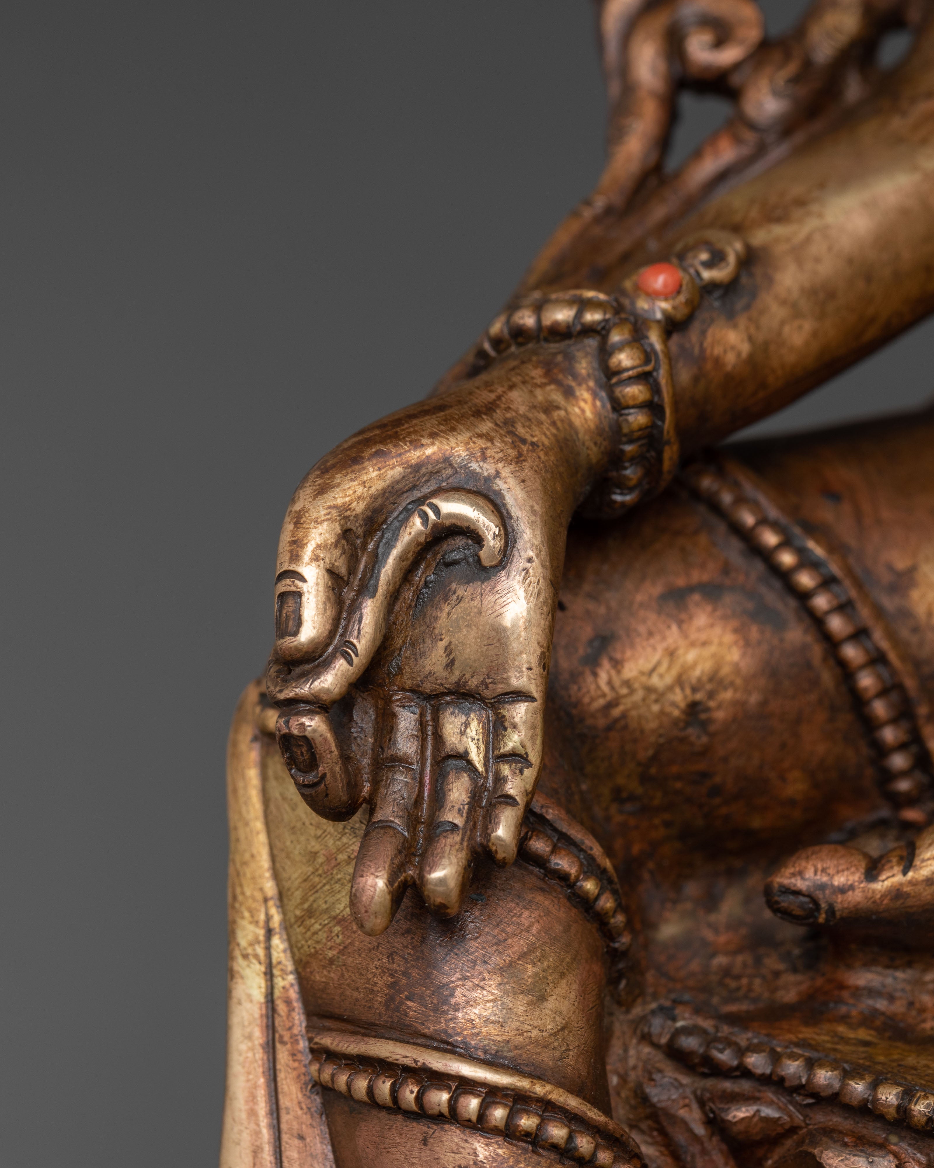 Oxidized Statue of Mother Green Tara | Traditional Tibetan Artwork