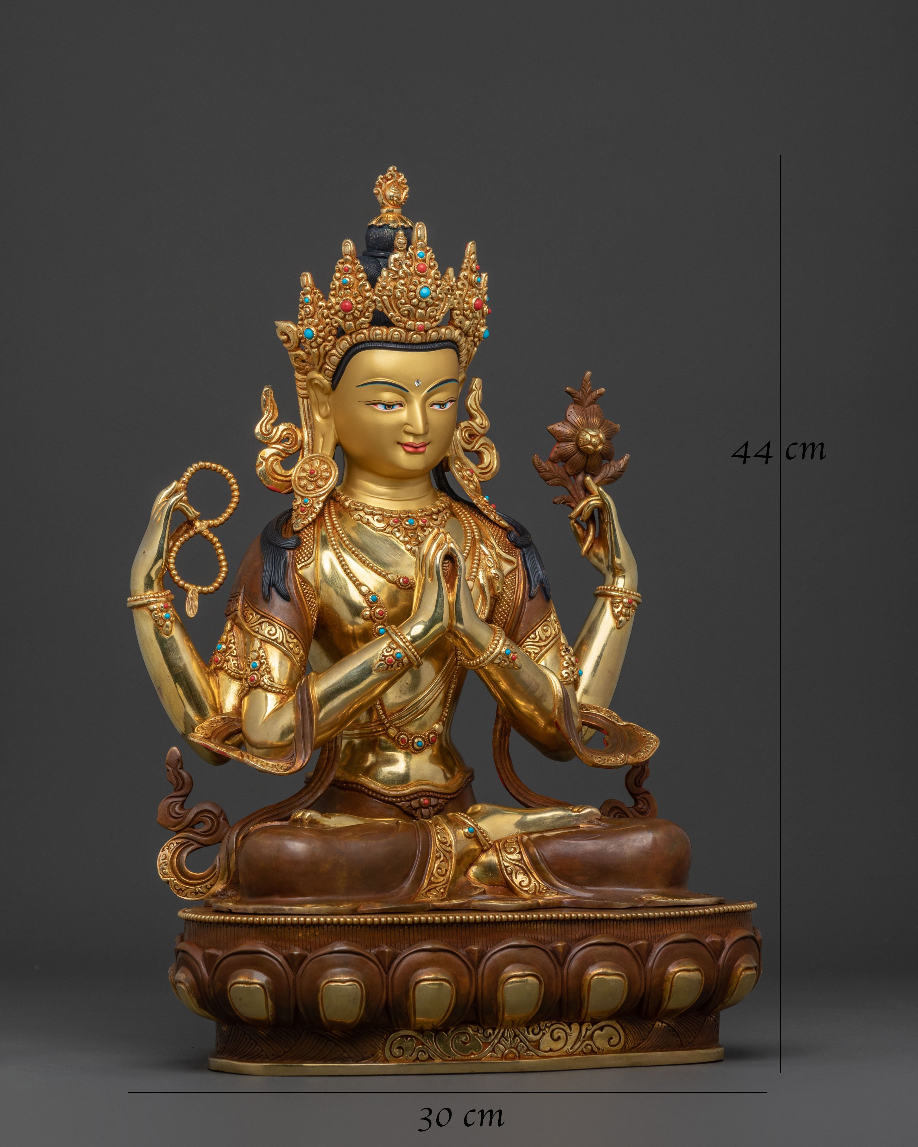 Chenrezig Altar Statue for Rituals | Altar Decor for Spiritual Blessings