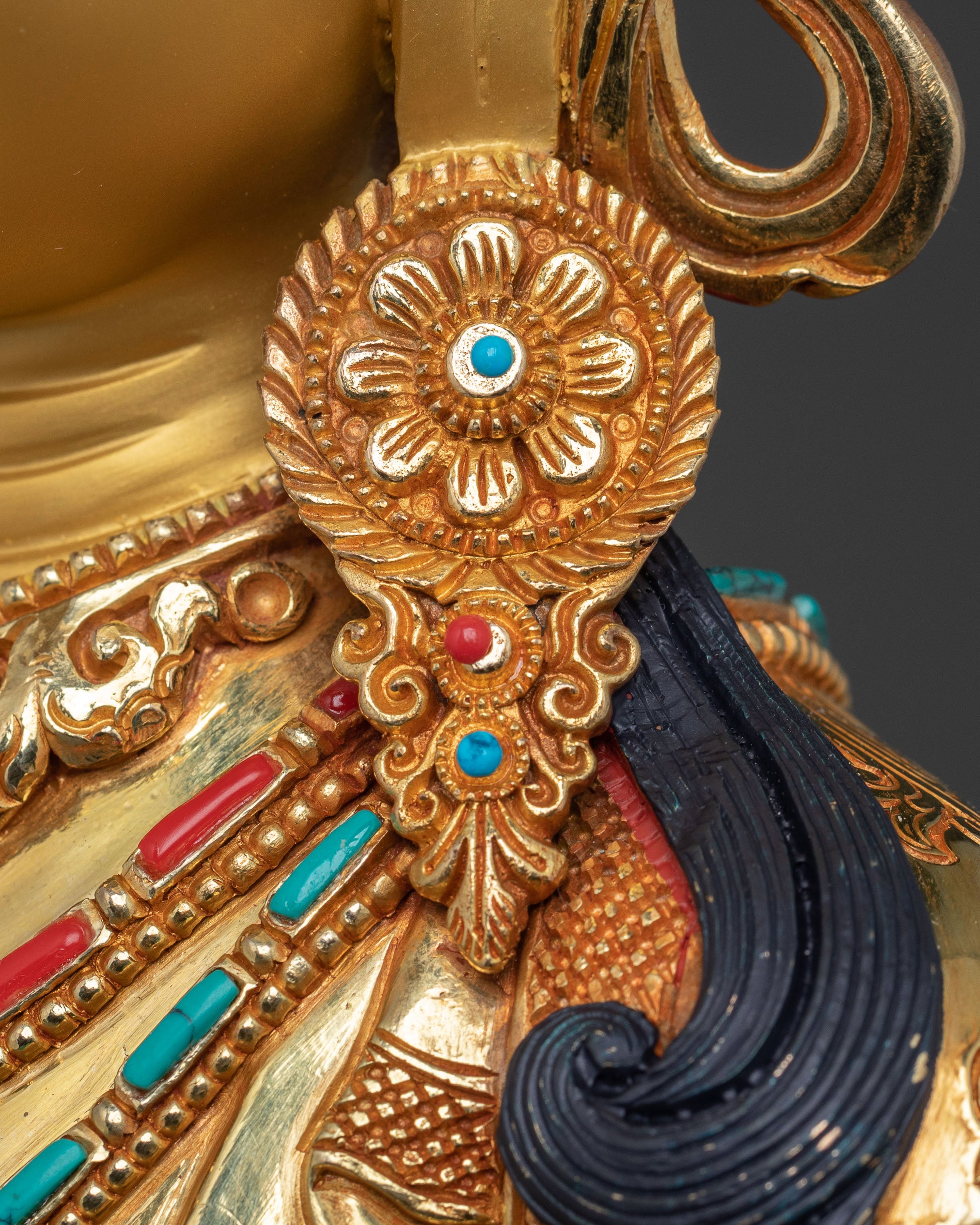 Amitayus: 24K Gold Gilded Traditional Statue