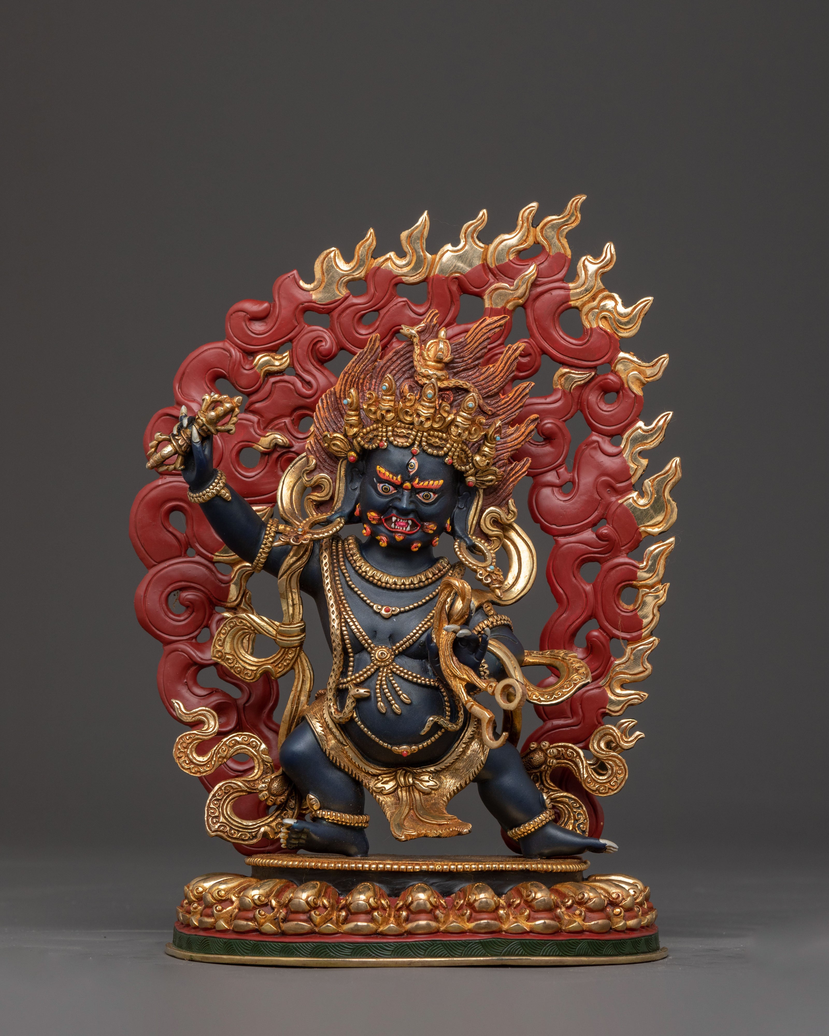 Handcrafted Divine Statue of Vajrapani: Exquisite Copper Protector