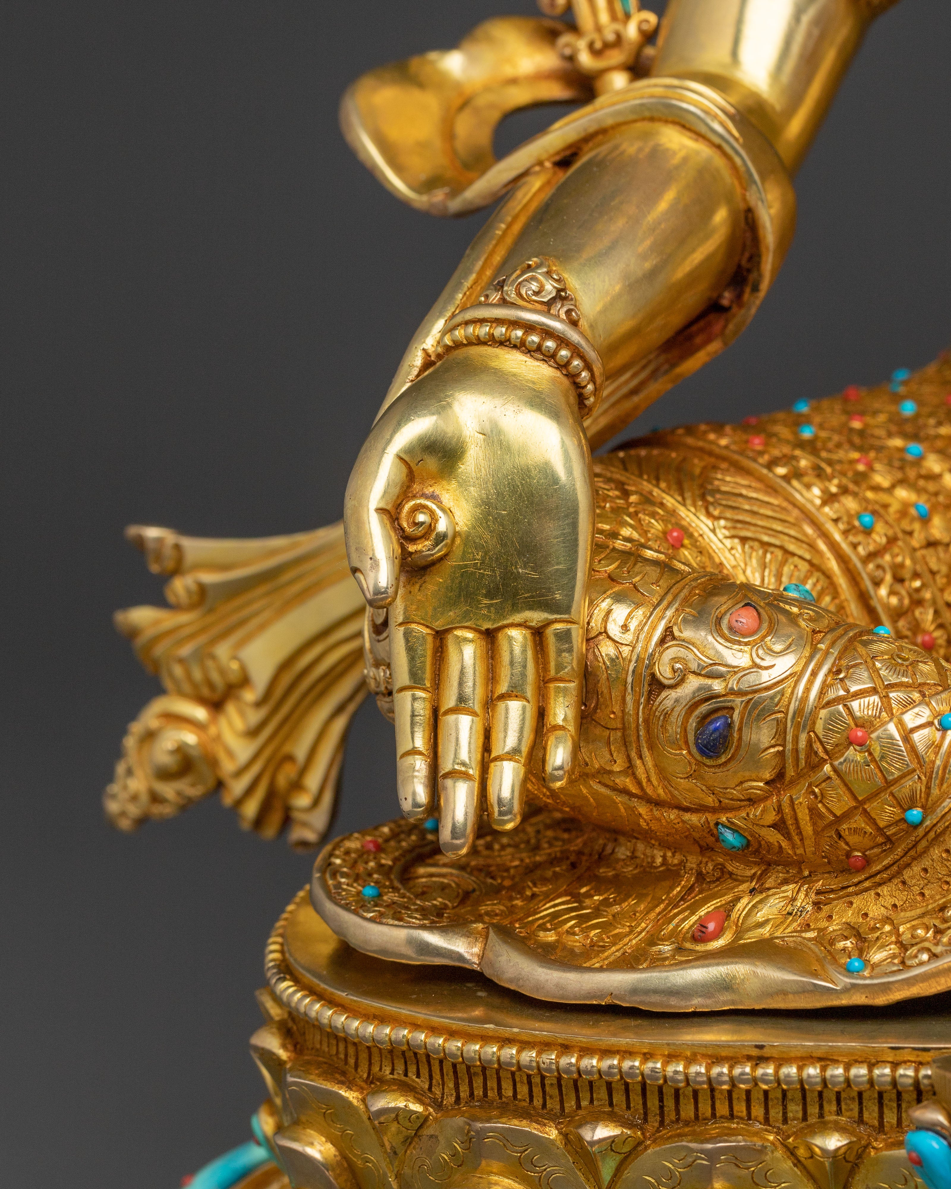24K Gold Gilded Green Tara Statue | Liberator Figure