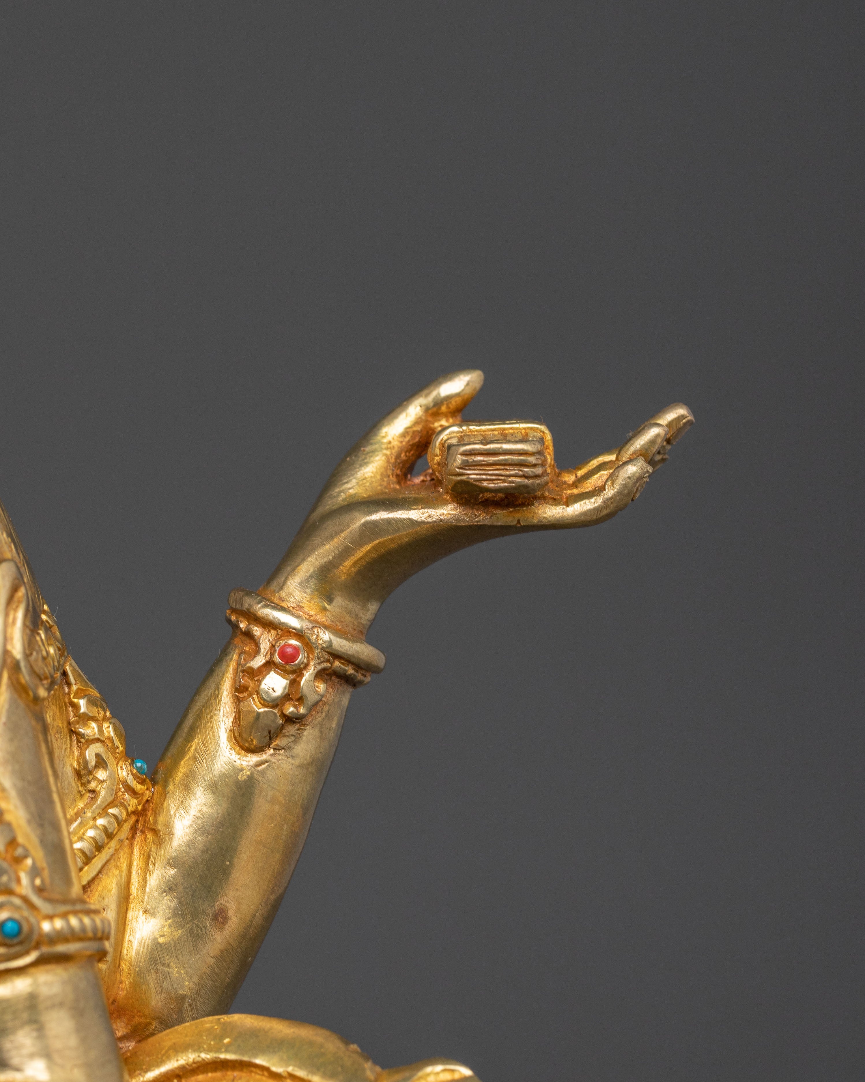 24K Gold Gilded Prajna Paramita Copper Statue