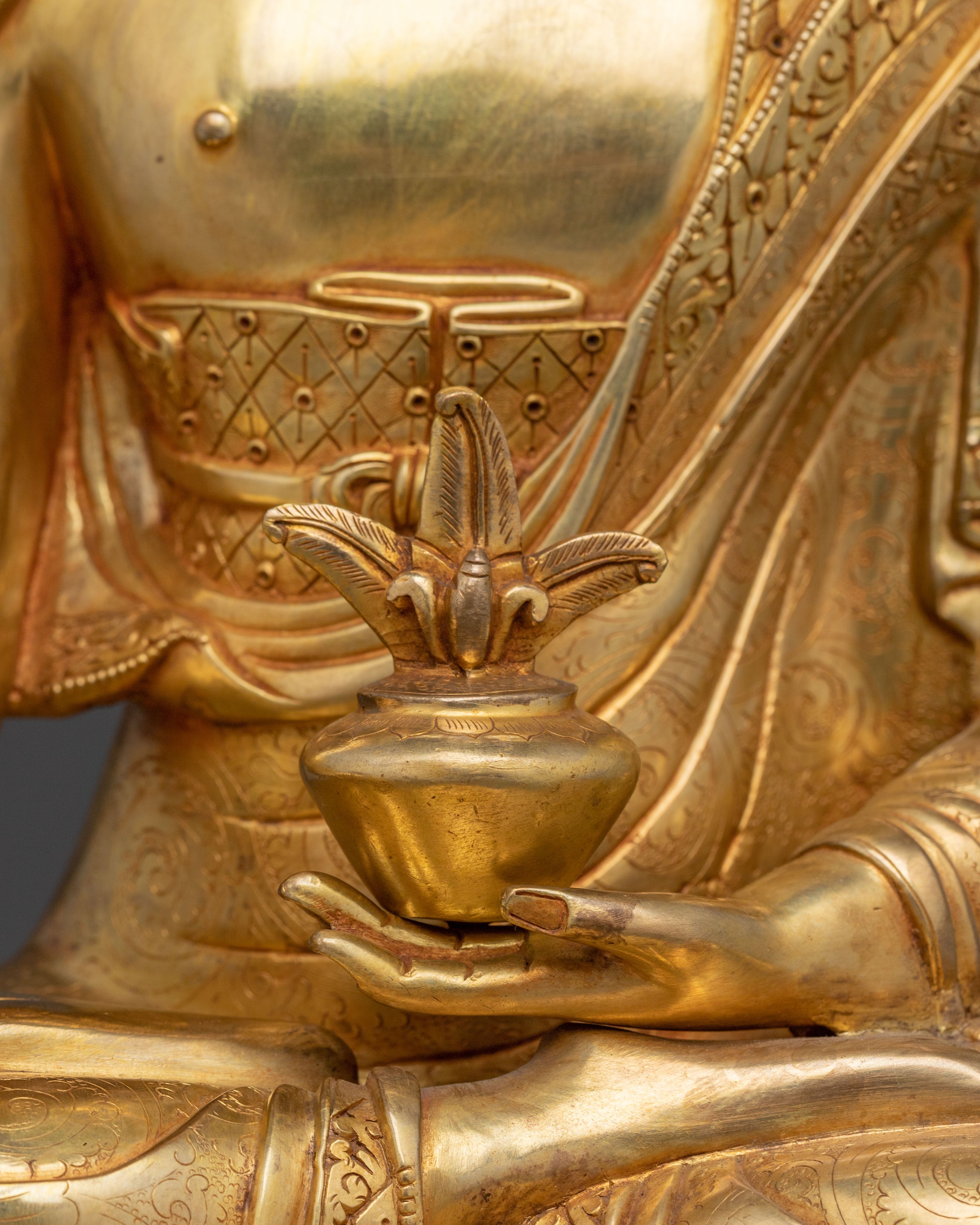 Handcrafted Medicine Buddha Sacred Statue | 24K Gold Gilded