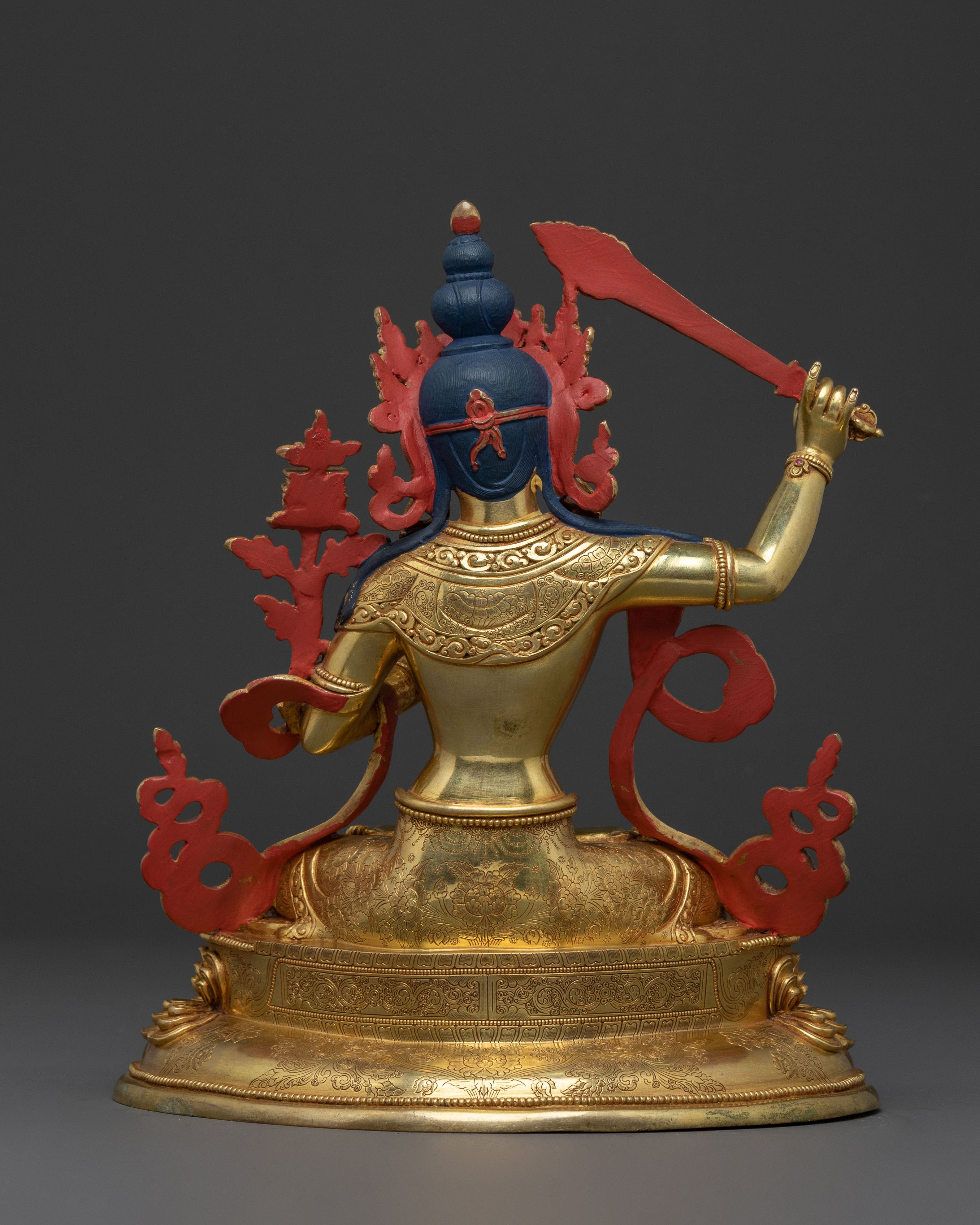 Manjushri Dharma Wisdom Statue | 24K Gold Gilded