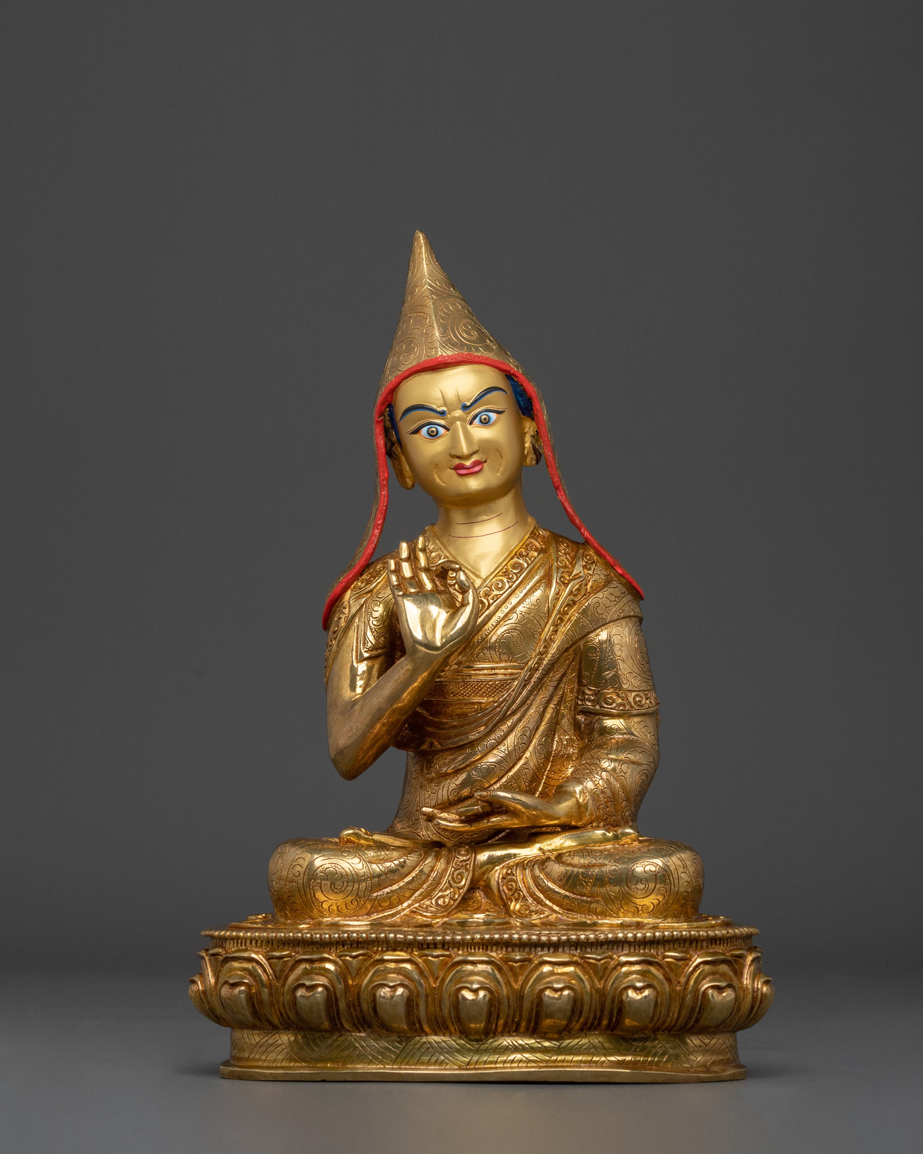 Tsongkhapa with Disciples Buddhist Statue | Founder of Gelug Tradition