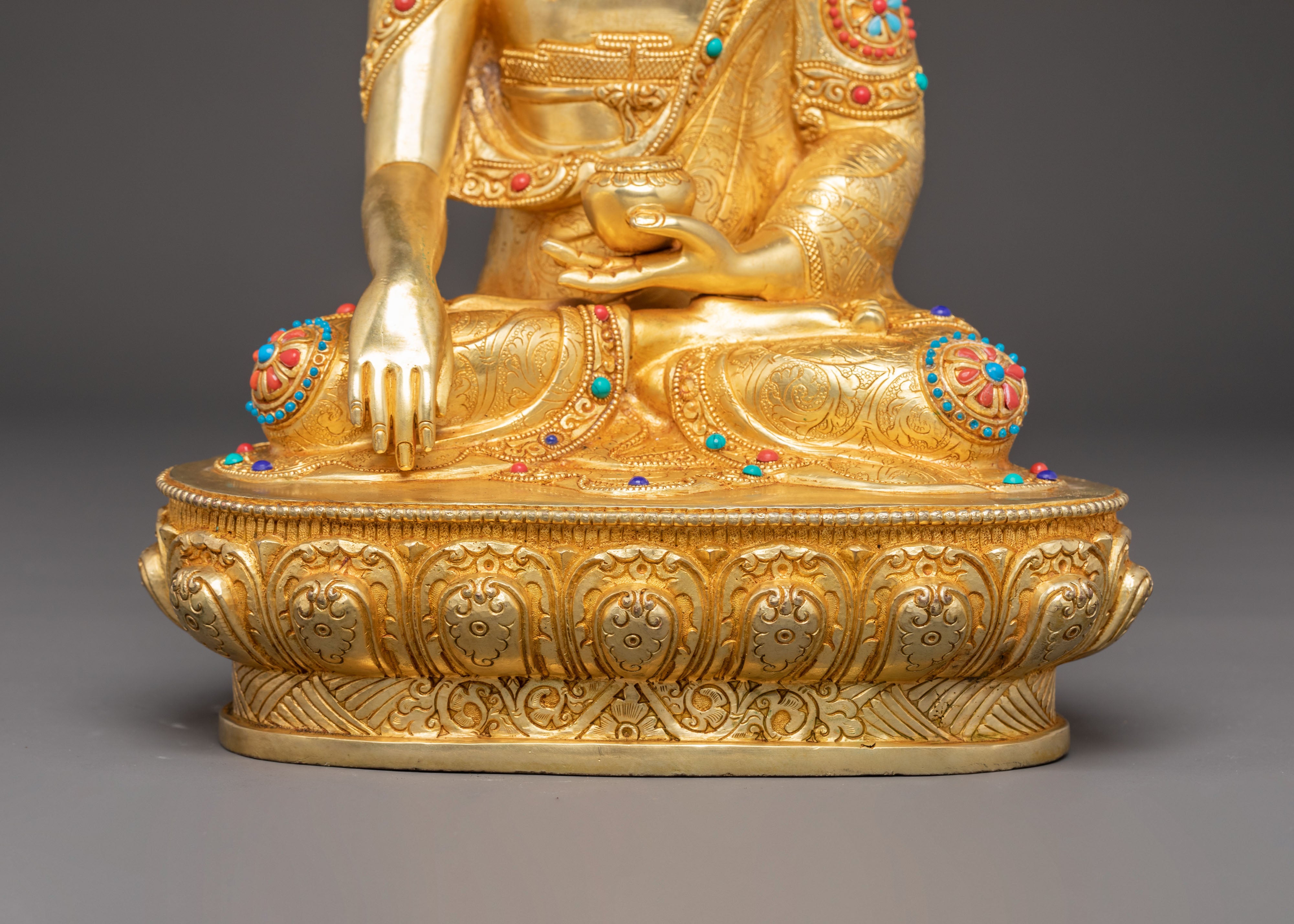 Golden Shakyamuni Buddha Handmade Statue | Gautama Buddha Art