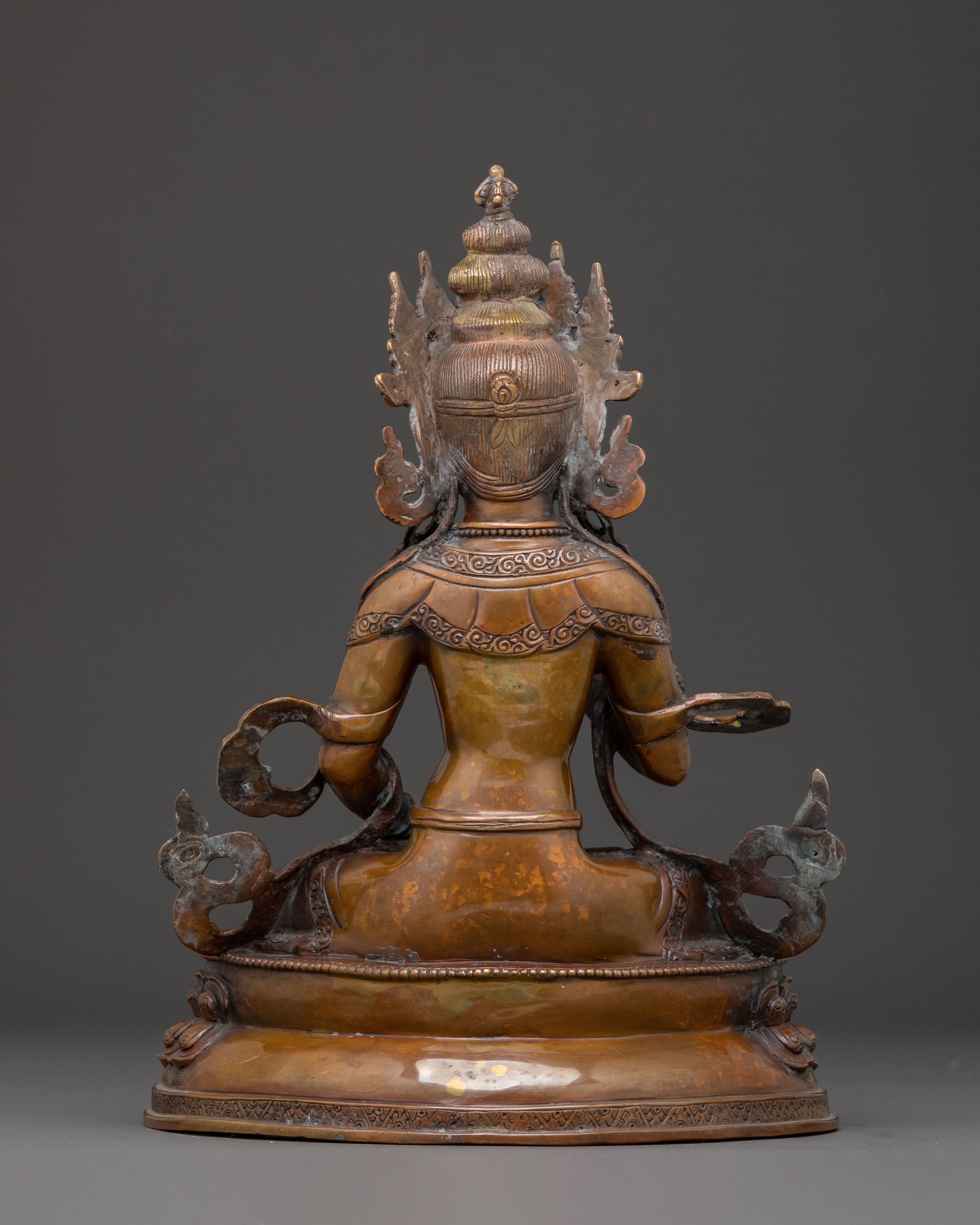 Vajrasattva Spiritual Statue | Oxidized Copper Figure