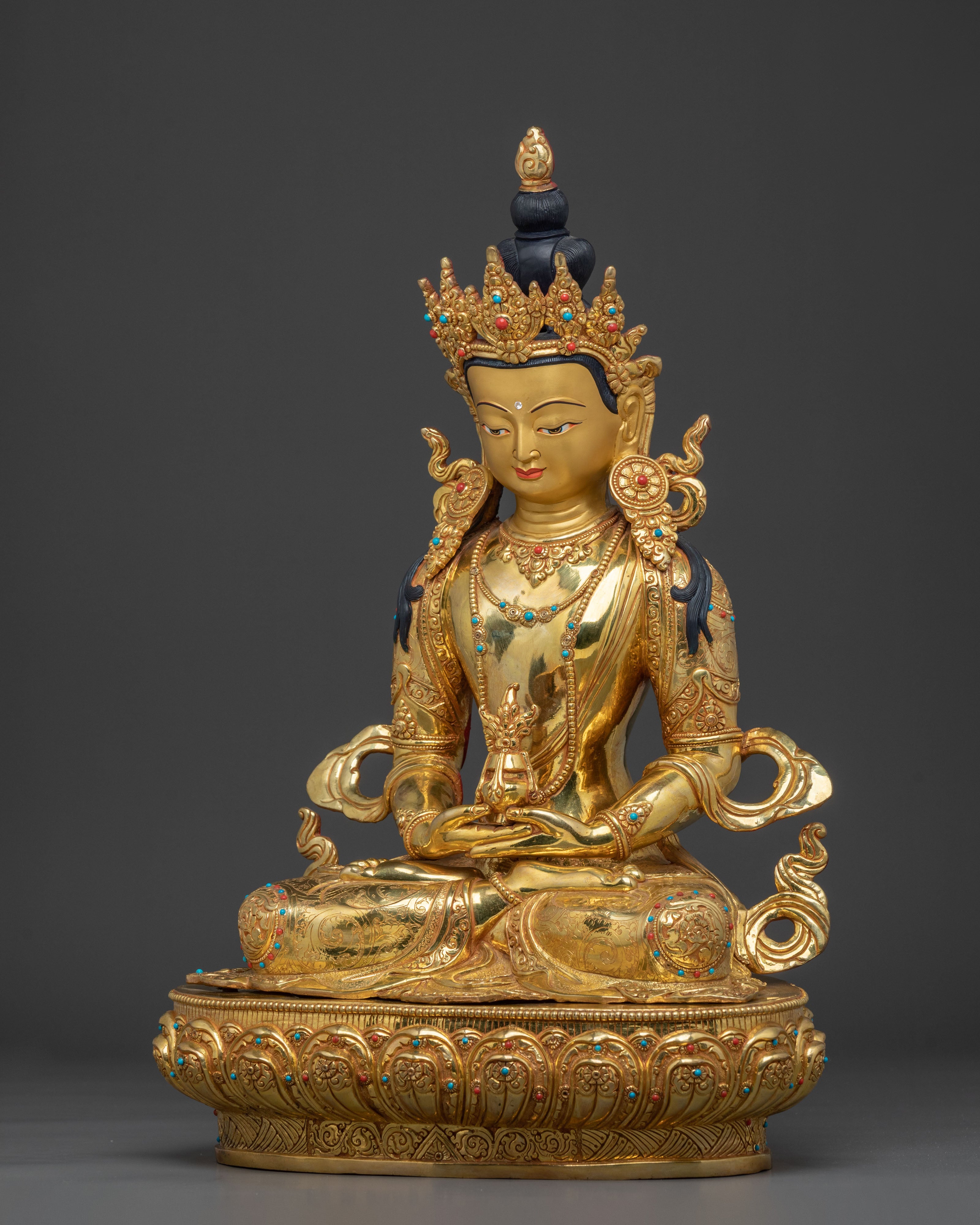 Amitayus Longevity and Health Statue | 24K Gold Gilded