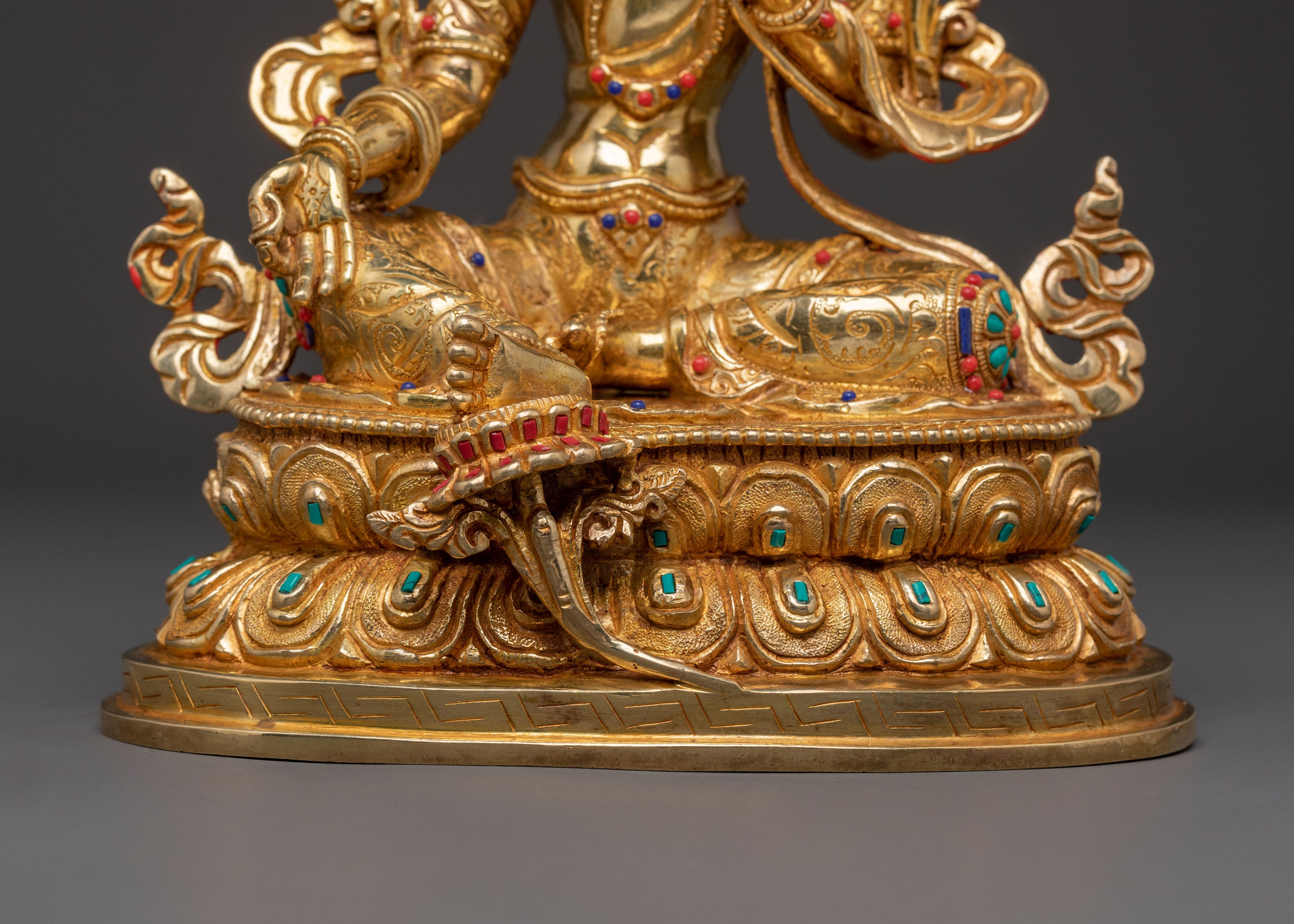 Guardian Green Tara 24K Gold Gilded Sculpture