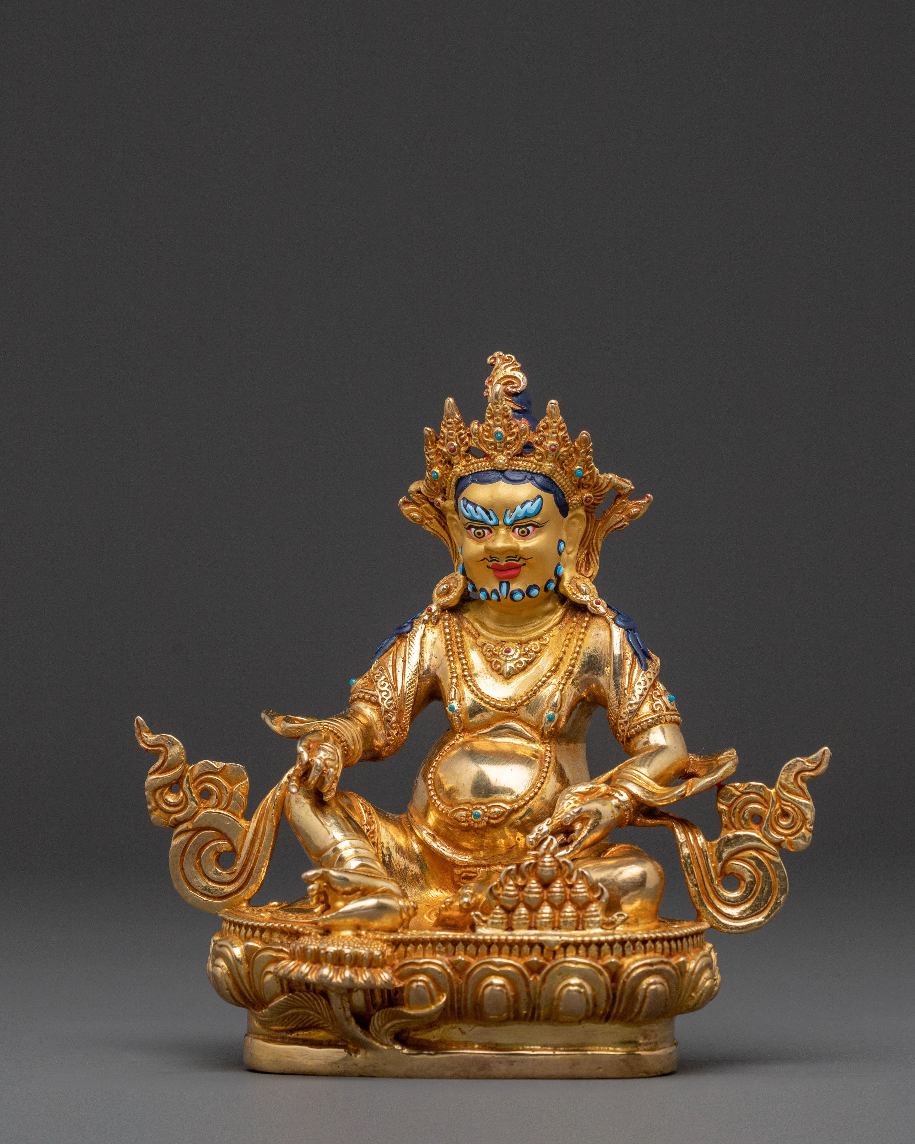 Dzambhala 24K Gold Gilded Statue with Copper Body