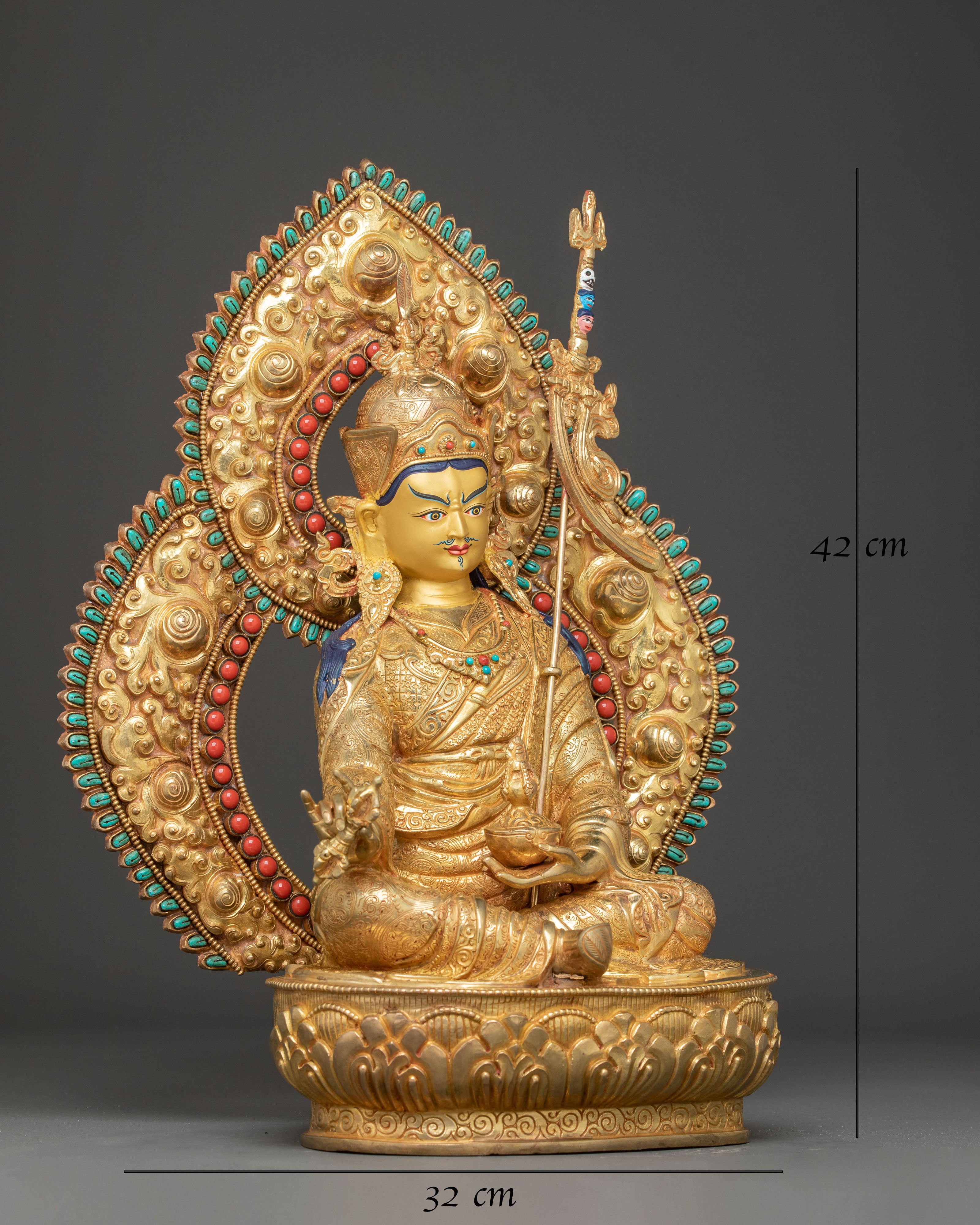 Guru Rinpoche Golden Lotus Born Statue