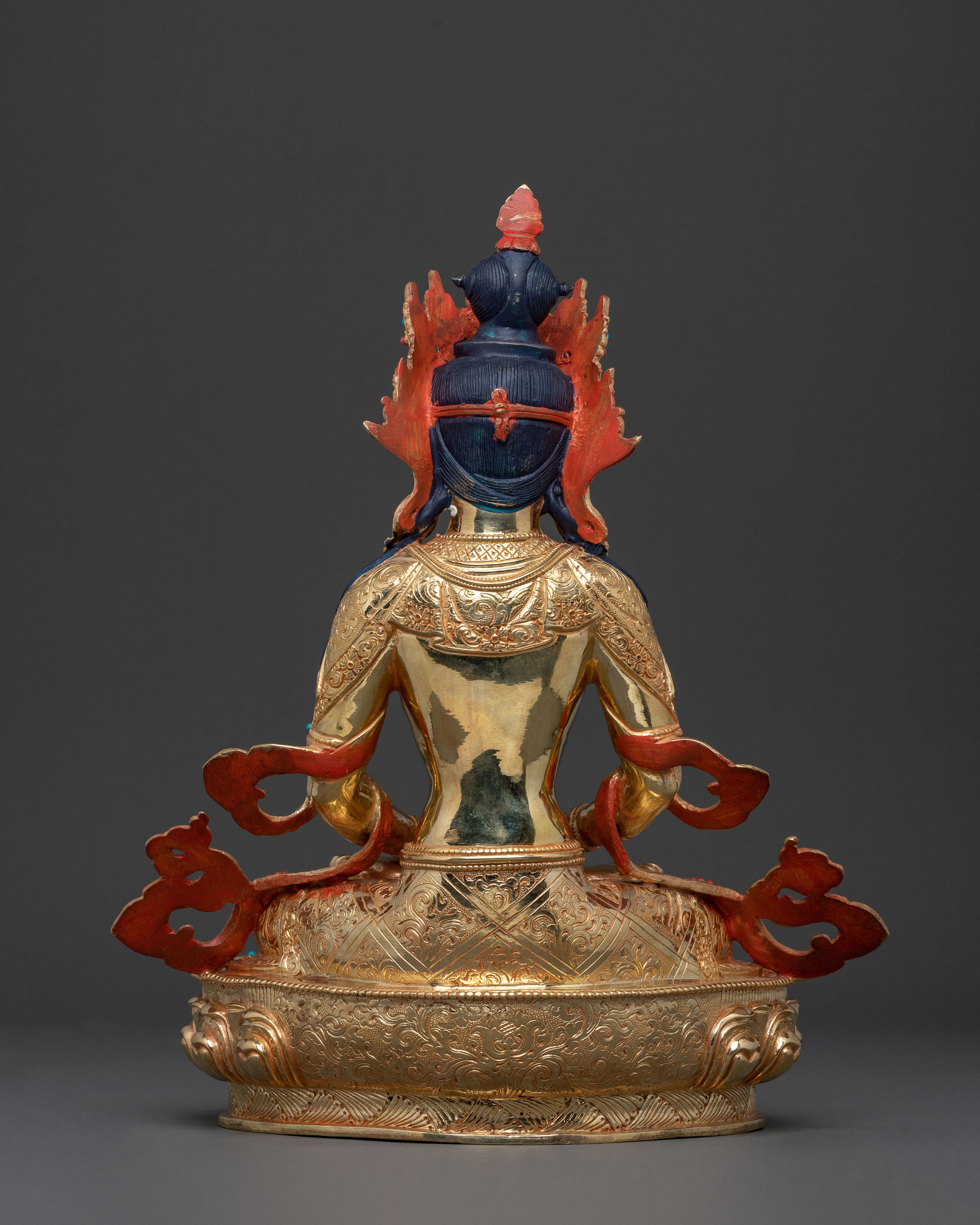 Amitayus Buddha Immortality Statue, Gold Gilded